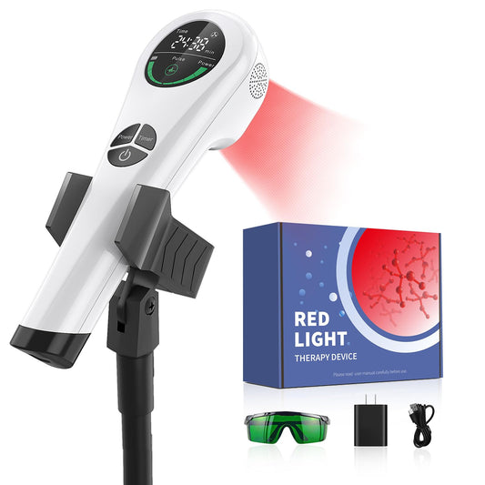 CAREMORR Handheld Red Light Therapy Device - 650nm & 808nm Dual Wave Rechargeable, Portable Cold Laser for Pain Relief in Humans & Pets - Medaid International