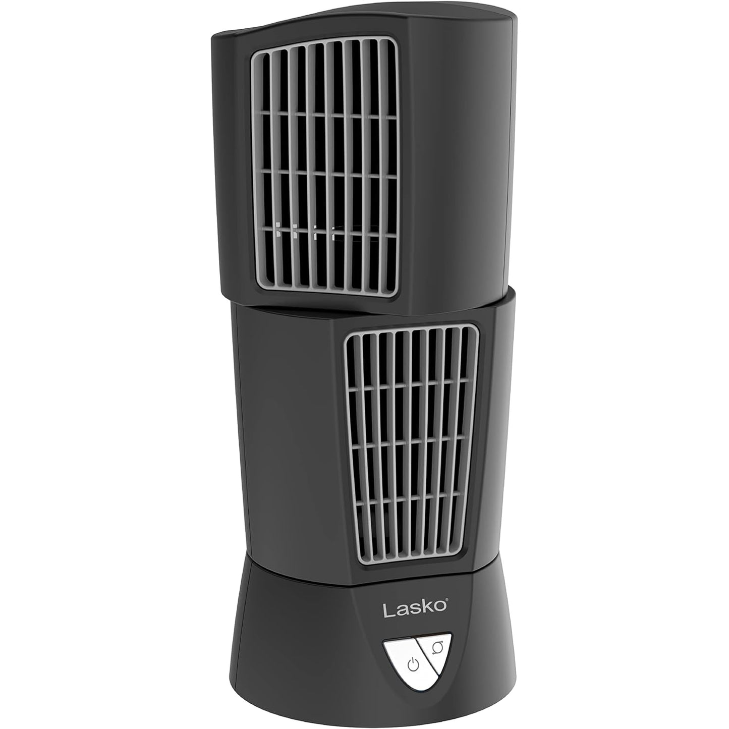 Lasko Oscillating Platinum Desktop Wind Tower Fan, 3-Speeds, Compact, Portable with Handle for Office, Bedroom and Kitchen, 14", Black, 4916 - Medaid