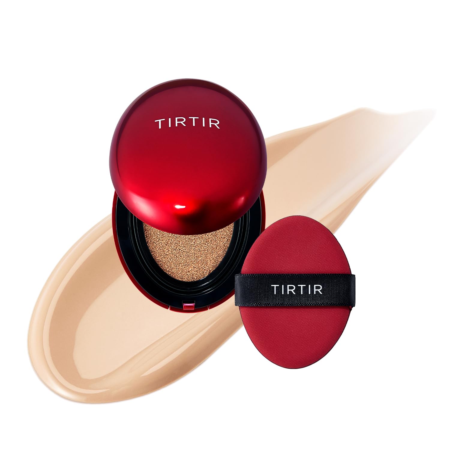 TIRTIR Mask Fit Red Cushion Foundation | Japan's No.1 Choice for Glass skin, Long-Lasting, Lightweight, Buildable Coverage, Semi-Matte (23N Sand, 0.63 Fl Oz (Pack of 1)) - Medaid