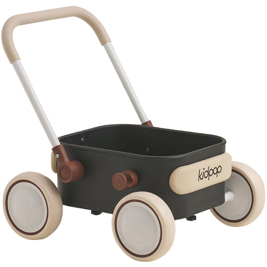 PULA Baby Push Walker with Wheels Toddler Wagon for First Learner Baby Toys 6-12 Months, 1 Year Old Birthday Gifts, Indoors and Outdoors (Black) - Medaid International