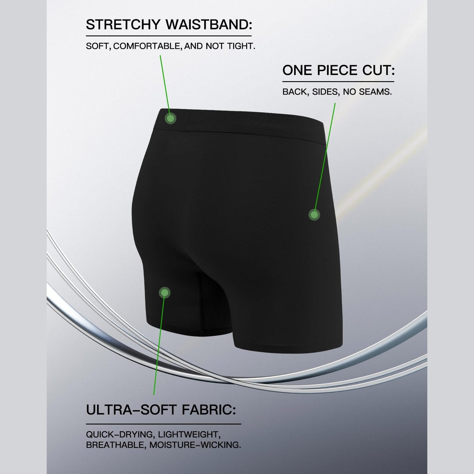 youlehe Men's Underwear Soft Rayon Boxer Briefs Stretch Trunks Pack (as1, alpha, l, regular, regular, 7 Pack(Black)-Open Fly-018) - Medaid International