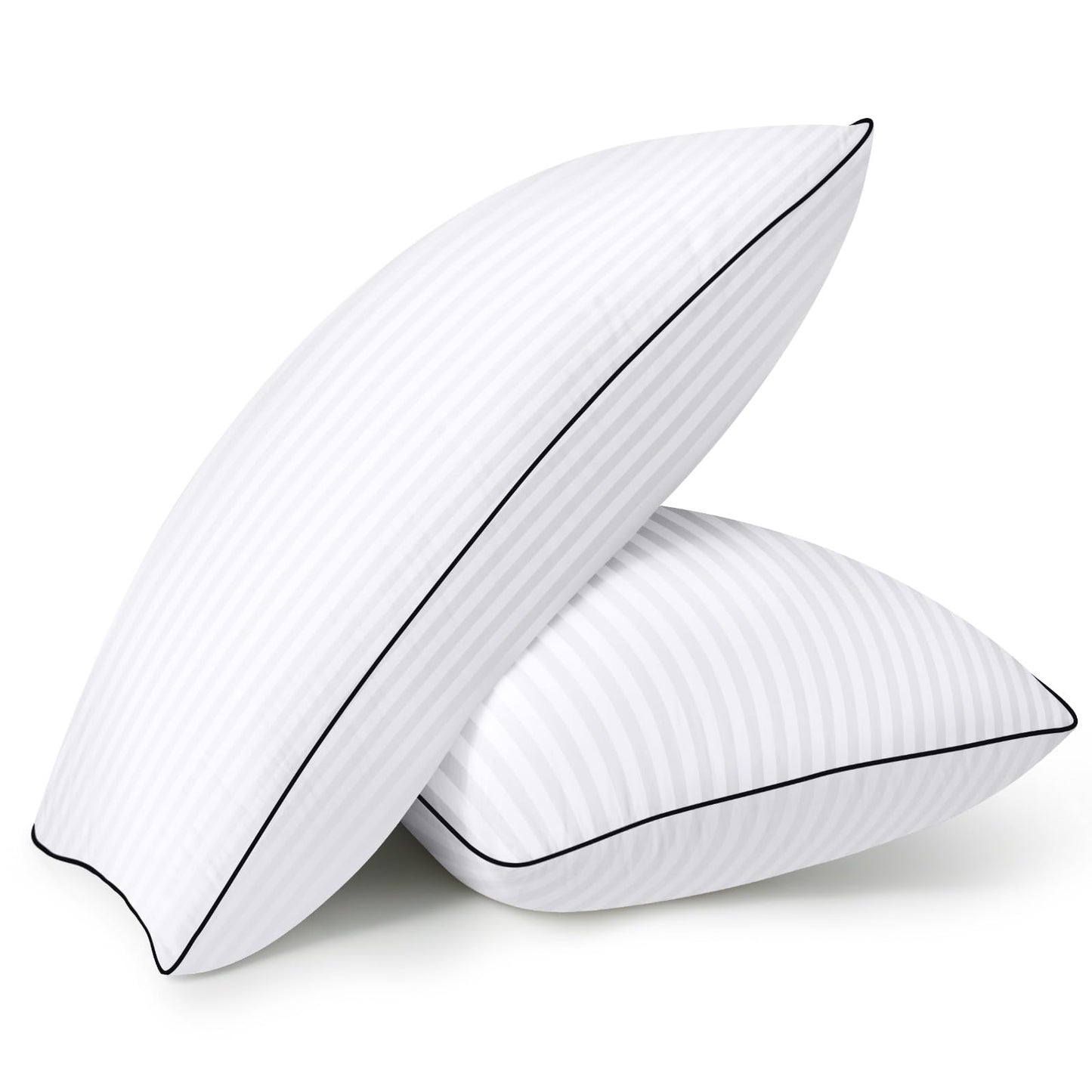 HYLEORY Bed Pillows Queen Size Set of 2 for Sleeping - Luxury Hotel Pillows, Soft & Supportive Down Alternative Microfiber Cooling Pillow for Night Sweats Back/Stomach/Side Sleepers, White - Medaid International