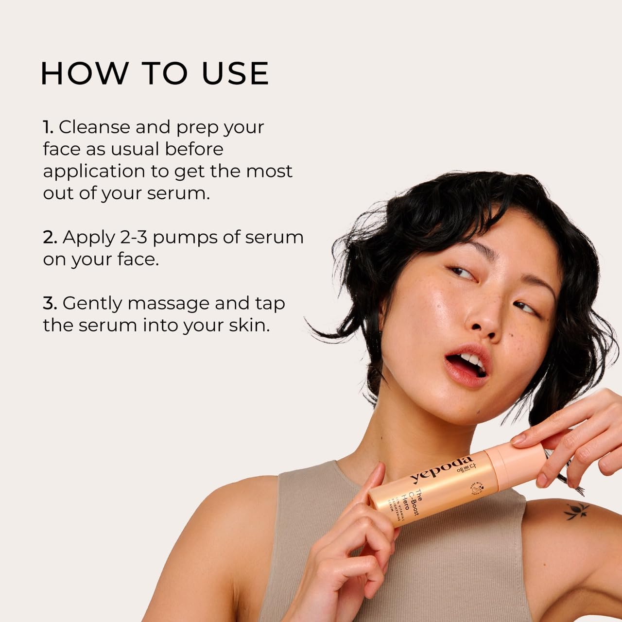 Yepoda The C-Boost Hero – 15% Vitamin C Serum with Hyaluronic Acid, brightening and anti-aging, vegan Korean serum for uneven skin, fine lines, and all skin types, 1.01 FL. OZ. - Medaid International