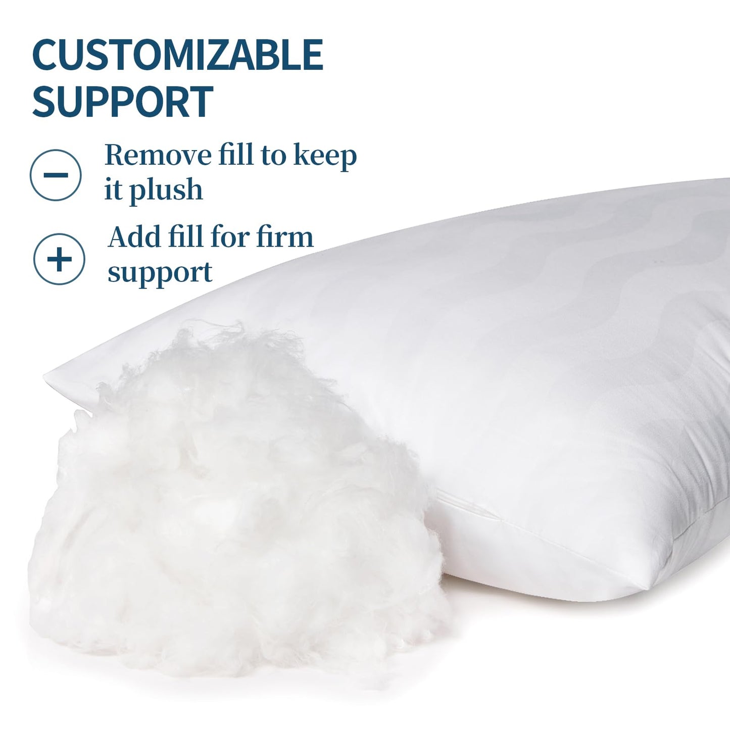 Auranta Bed Pillows Queen Size Set of 2 - Adjustable Hotel Bed Pillows for Sleeping, Soft & Supportive Down Alternative Filling for Back, Side & Stomach Sleepers (White) - Medaid International