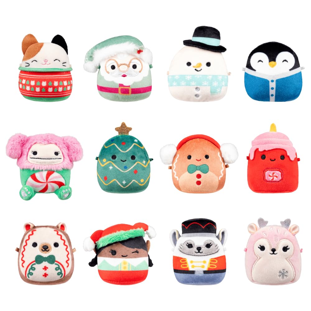 Squishmallows Micromallows 12 Day Advent Calendar 2025, Includuding Cam The Cat Christmas Edition, Tom The Festive Christmas Tree, Nick as Santa, Manny the Snowman and Many More! - Medaid International