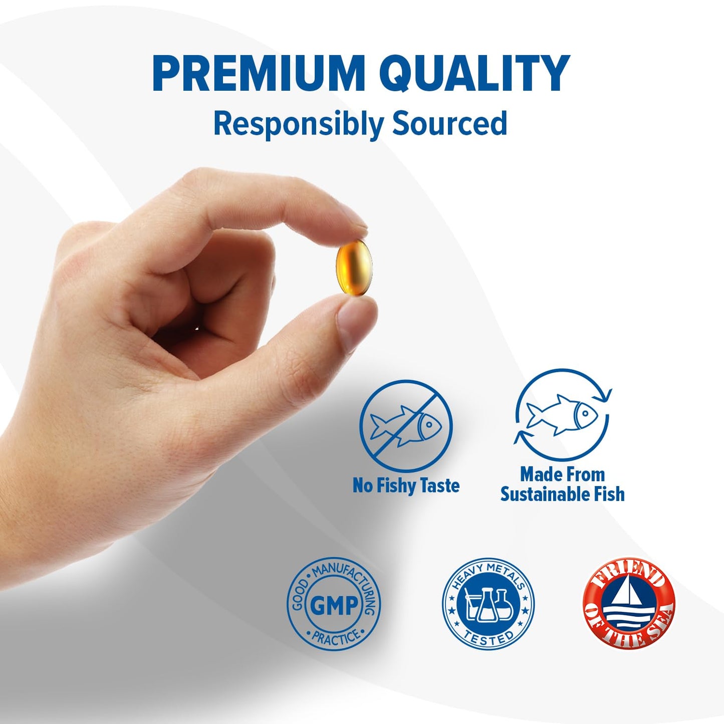 ORZAX Omega 3 Fish Oil 1200 mg - EPA DHA Omega 3 Supplement - Promotes Heart, Eye, Joint, Nerve, Immune, Brain and Blood Health - Burpless & Lemon Flavored - Non-GMO - 120 Softgels - 60 Day Supply - Medaid International
