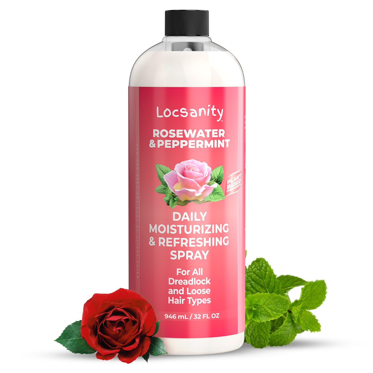 Locsanity Daily Moisturizing Refreshing Spray for Locs, Dreadlocks - Rose Water and Peppermint Hair Scalp Moisturizer, Dreadlock Spray - Natural Loc Care and Maintenance (8oz) - Medaid - Lebanon