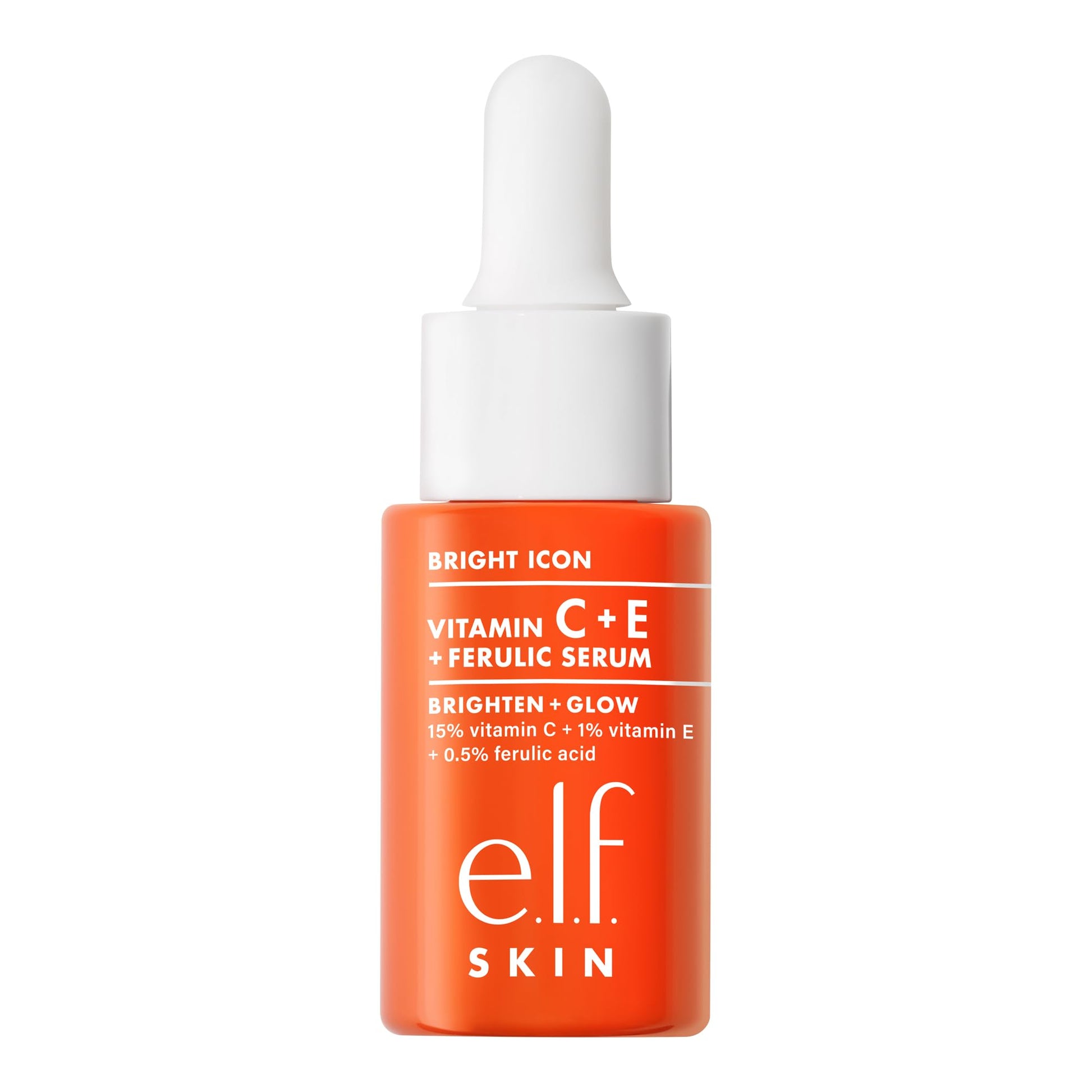 e.l.f. SKIN Bright Icon Vitamin C + E + Ferulic Serum Mini, Brightening & Soothing Face Serum, Helps Even Skin Tone, Vegan & Cruelty-Free, 0.5 fl oz - Medaid International