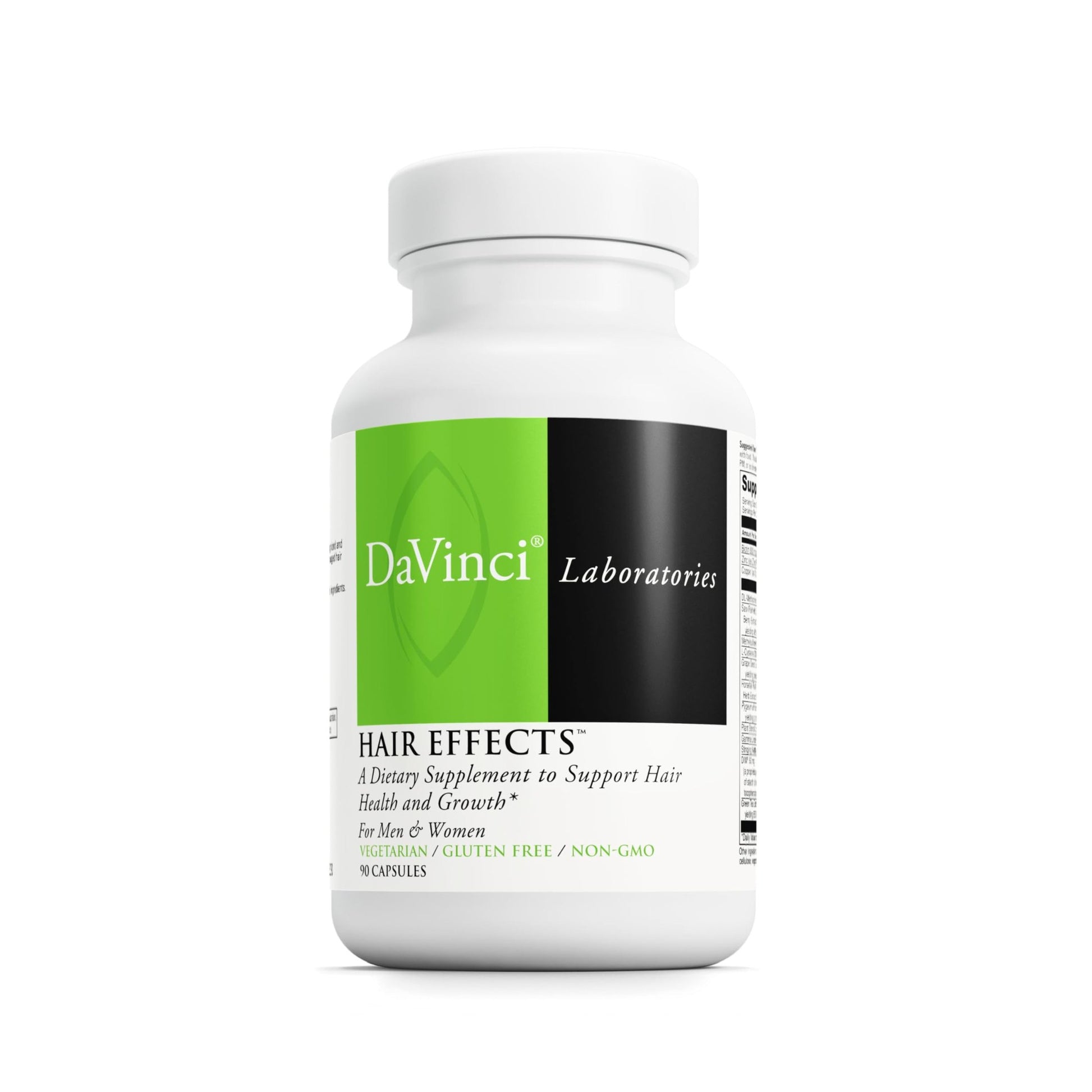 DAVINCI Labs Hair Effects - Dietary Supplement to Support Healthy Hair Growth and Skin* - with Biotin, Zinc, Copper, Saw Palmetto and Grape Seed Extract - Gluten-Free - 90 Vegetarian Capsules - Medaid International