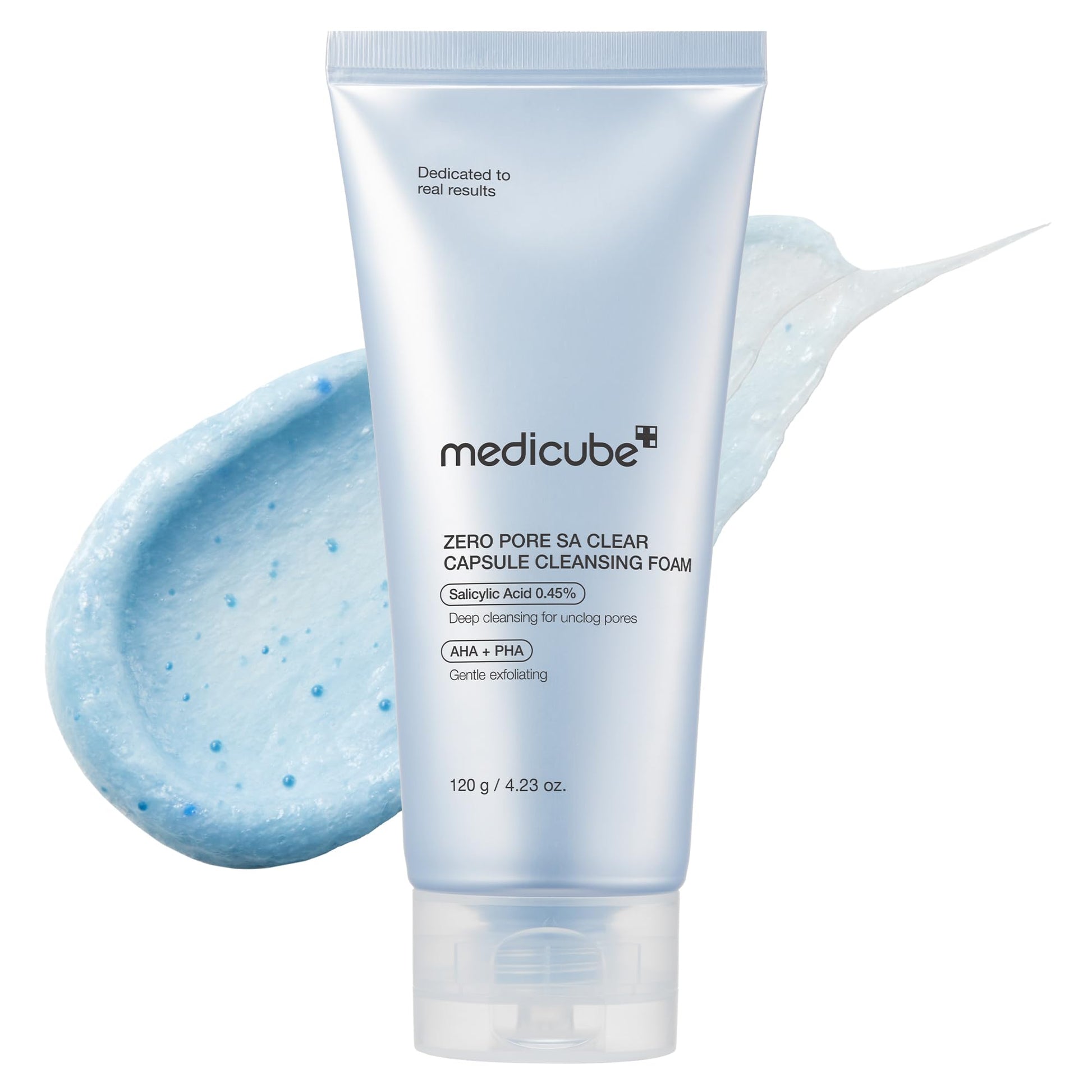 medicube Zero Pore Clear Blue Capsule Facial Deep Cleanser for Skin Texture, Blackhead & Pore Care | AHA, BHA & PHA for Double Cleansing, Daily Gentle Face Wash, Korean Skincare | 120g / 4.23 oz - Medaid International