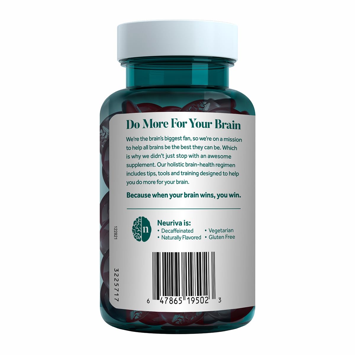 NEURIVA Plus Brain Supplement for Memory,Focus & Concentration+Cognitive Function with Vitamins B6 & B12 and Clinically Tested Nootropics Phosphatidylserine and Neurofactor,50ct Strawberry Gummies - Medaid International