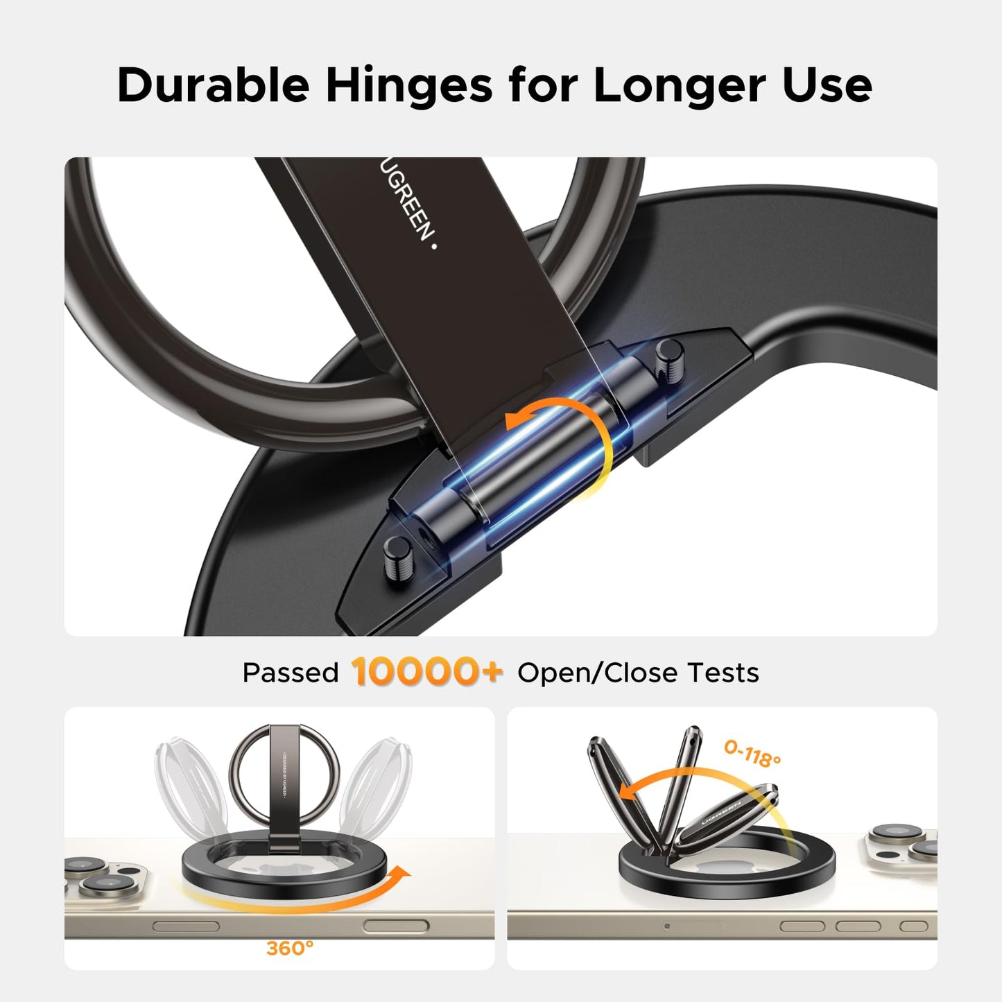 UGREEN Magnetic Phone Grip for MagSafe Phone Holder, Universal Strong Magnetic Ring Phone Stand Compatible with iPhone 17 Air 16 Pro 15 Pro Max 14 Plus 13 12, MagSafe Accessories - Medaid International