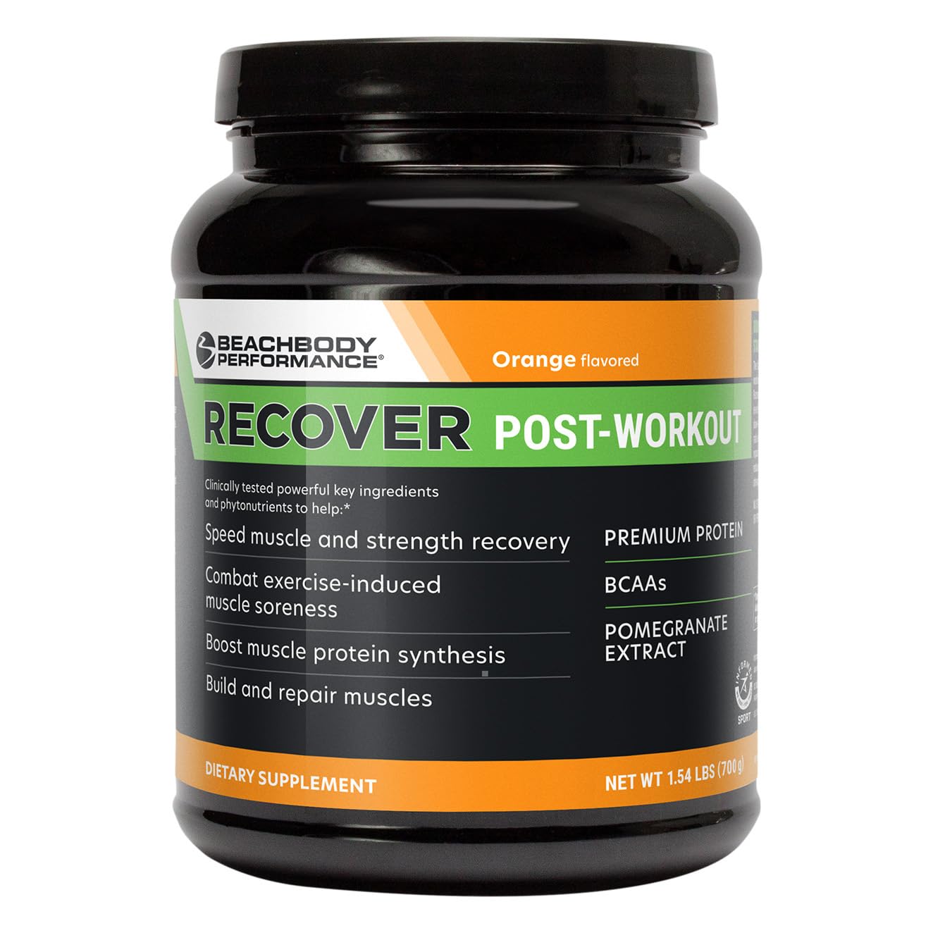 BODi Recover Whey Protein Powder Blend– Post-Workout Orange Whey Supplement for Muscle Recovery with 20g Protein, BCAAs, Pomegranate Extract - Fast Recovery - 20 Serving Tub - Medaid International