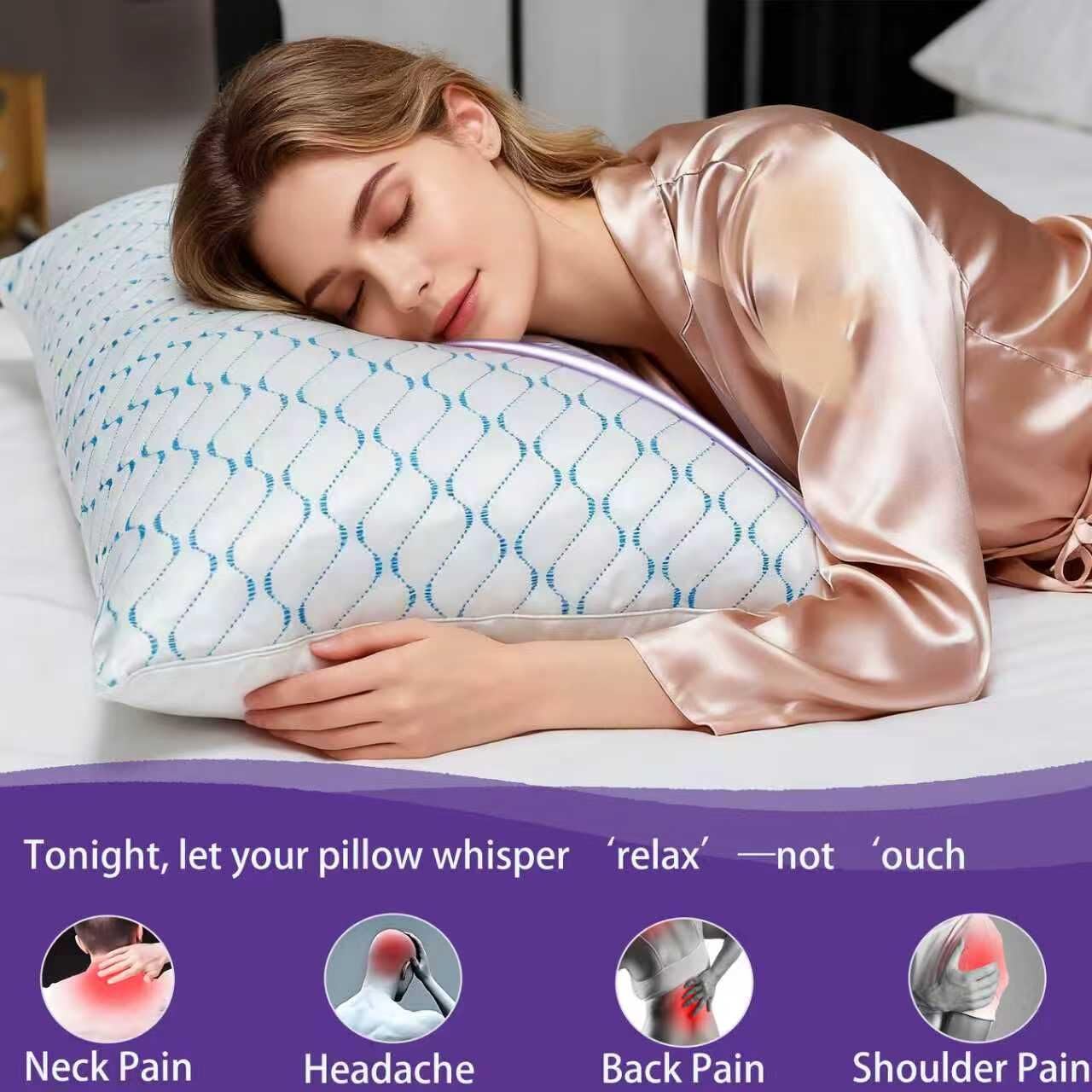 VAINOC Memory Foam Pillows Queen Size Set of 2, Adjustable Cooling Pillow for Side Back Stomach Sleepers with Washable Removable Cover - Medaid International