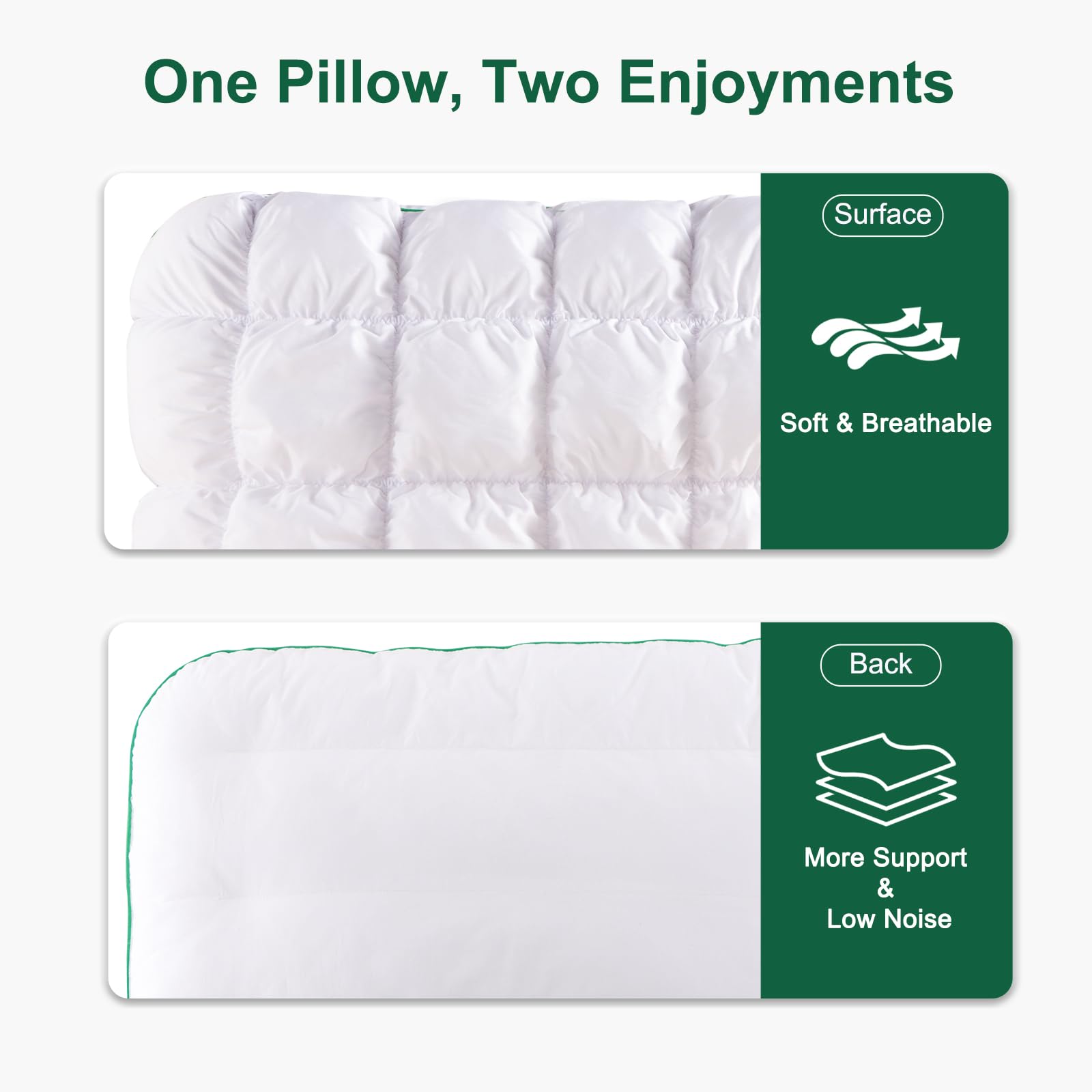 YOUR MOON Fluffy Support Bed Pillow Queen Size, Super Soft Premium Down-Alternative Filling for Sleeping, Luxury Hotel Quality Bed Pillows for Side Sleeper (White) - Medaid International