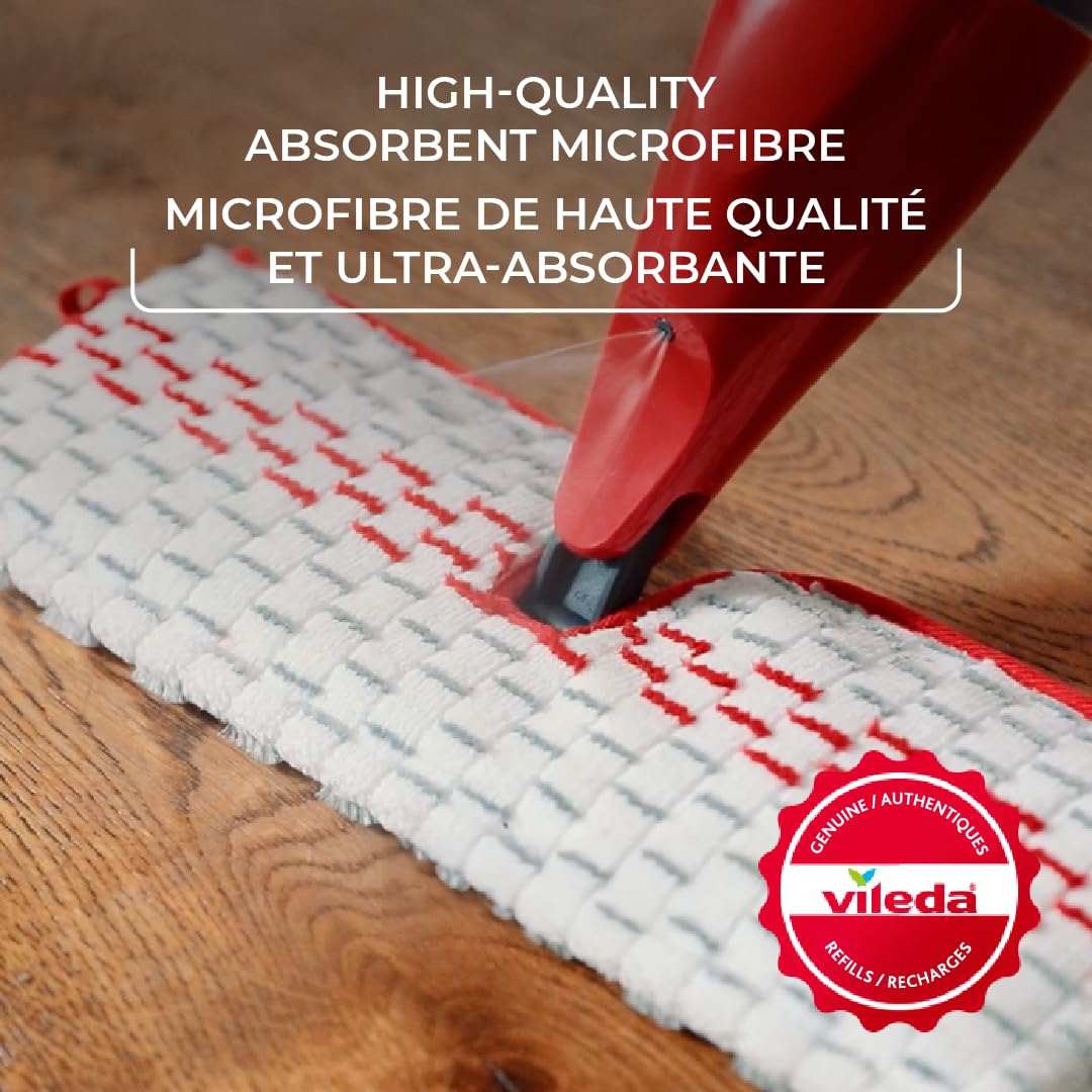 Vileda Promist Max Spray Mop - 360 Degree Swivel, Red, Cotton Head, Multiple Surfaces - Medaid International