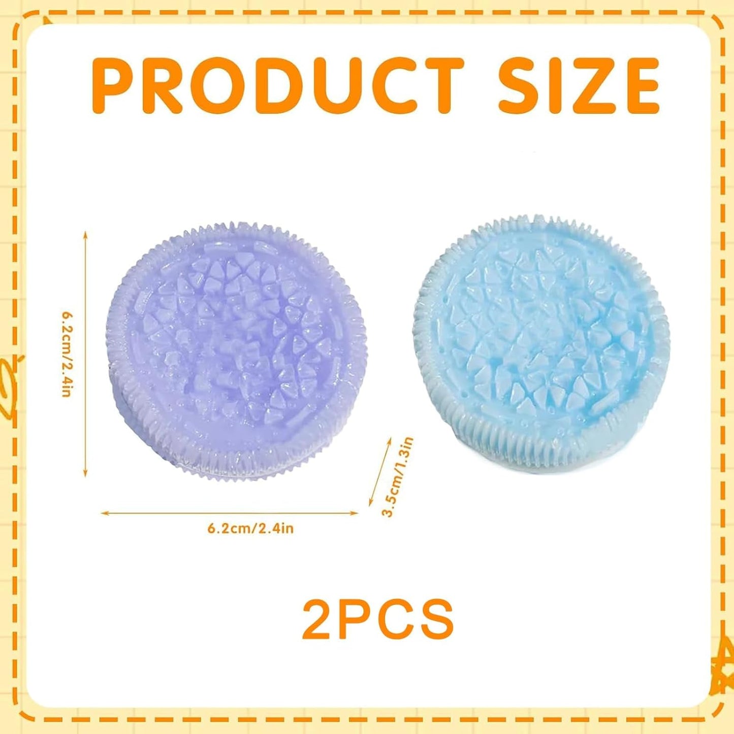 2pcs Biscuit Stress Relief Toy, New Stress Relief Toys for Squishy, Ultra-Soft Decompression Venting Toy, Food Shap Squeeze Toy for Relax (Blue+Purple) - Medaid