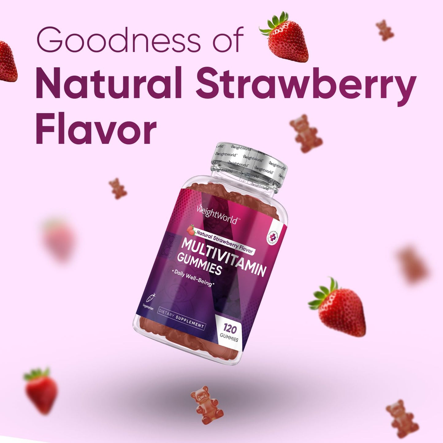 WeightWorld Adult Multivitamin Gummies - 120 Men's Gummy Multivitamins with Nutrients for Daily Well-Being - Vegetarian Women's Gummy Vitamin (2-Month Supply) - Non-GMO, Lactose-Free & Gluten-Free - Medaid International