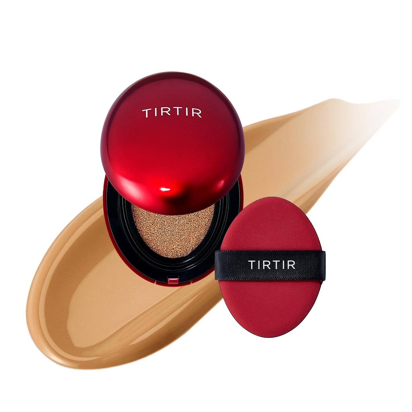 TIRTIR Mask Fit Red Cushion Foundation | Japan's No.1 Choice for Glass skin, Long-Lasting, Lightweight, Buildable Coverage, Semi-Matte (23N Sand, 0.63 Fl Oz (Pack of 1)) - Medaid