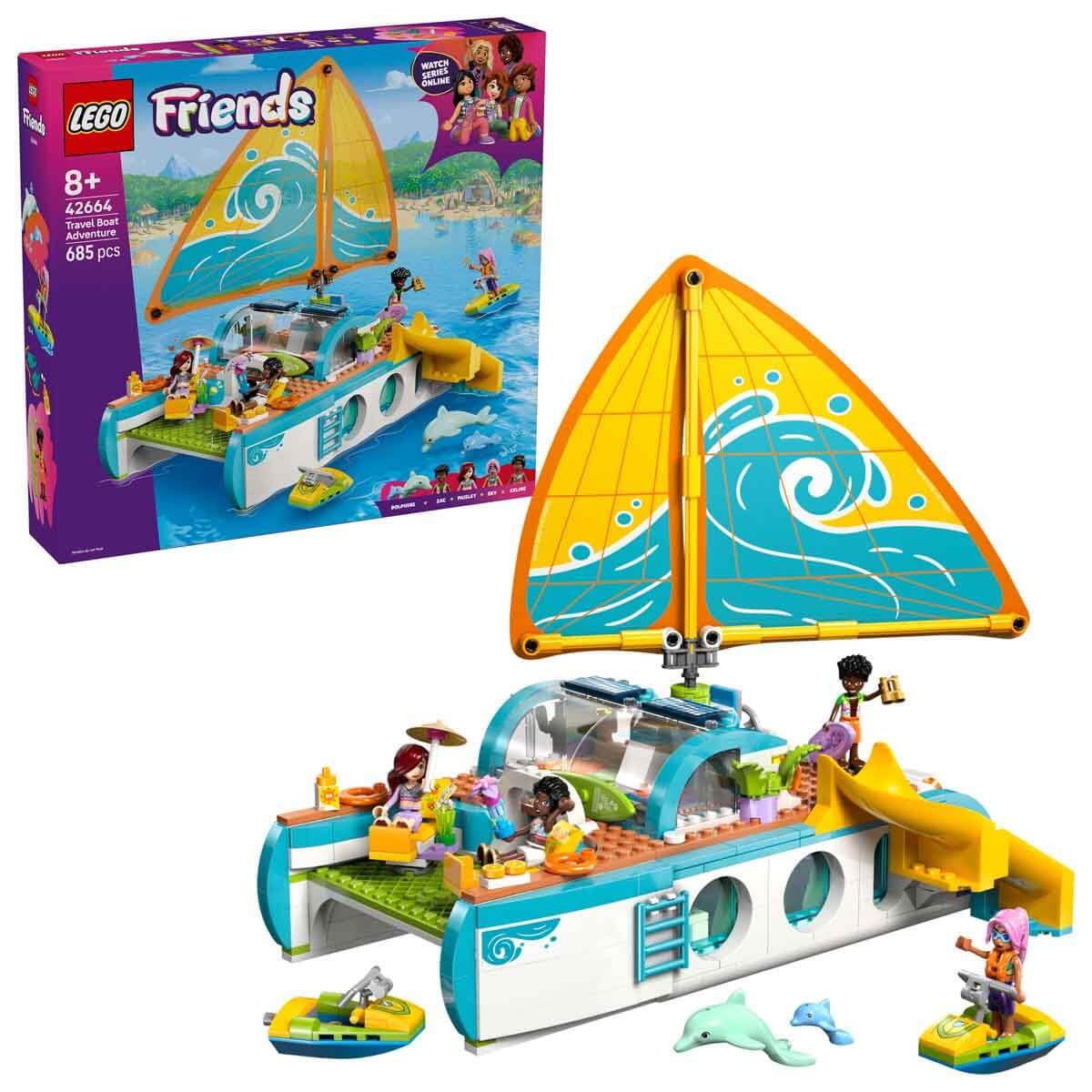 Lego 42664 Friends Boat Adventure Toy, Birthday Gift, Blocks, Girls, Boys, Kids, 8 Years Old, 9 Years Old, 10 Years Old, Elementary School, Vehicles, Boats, Pretend Play, Mom, Father - Medaid International