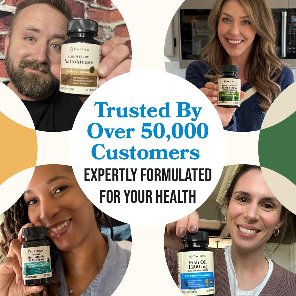 DAIKEN Mini Fish Oil 1200 mg, rTG Omega 3 1000mg, 60 Softgels, High Absorption & Burpless Fish Oil for Healthy Heart, Brain and Dry Eyes Support - Medaid International