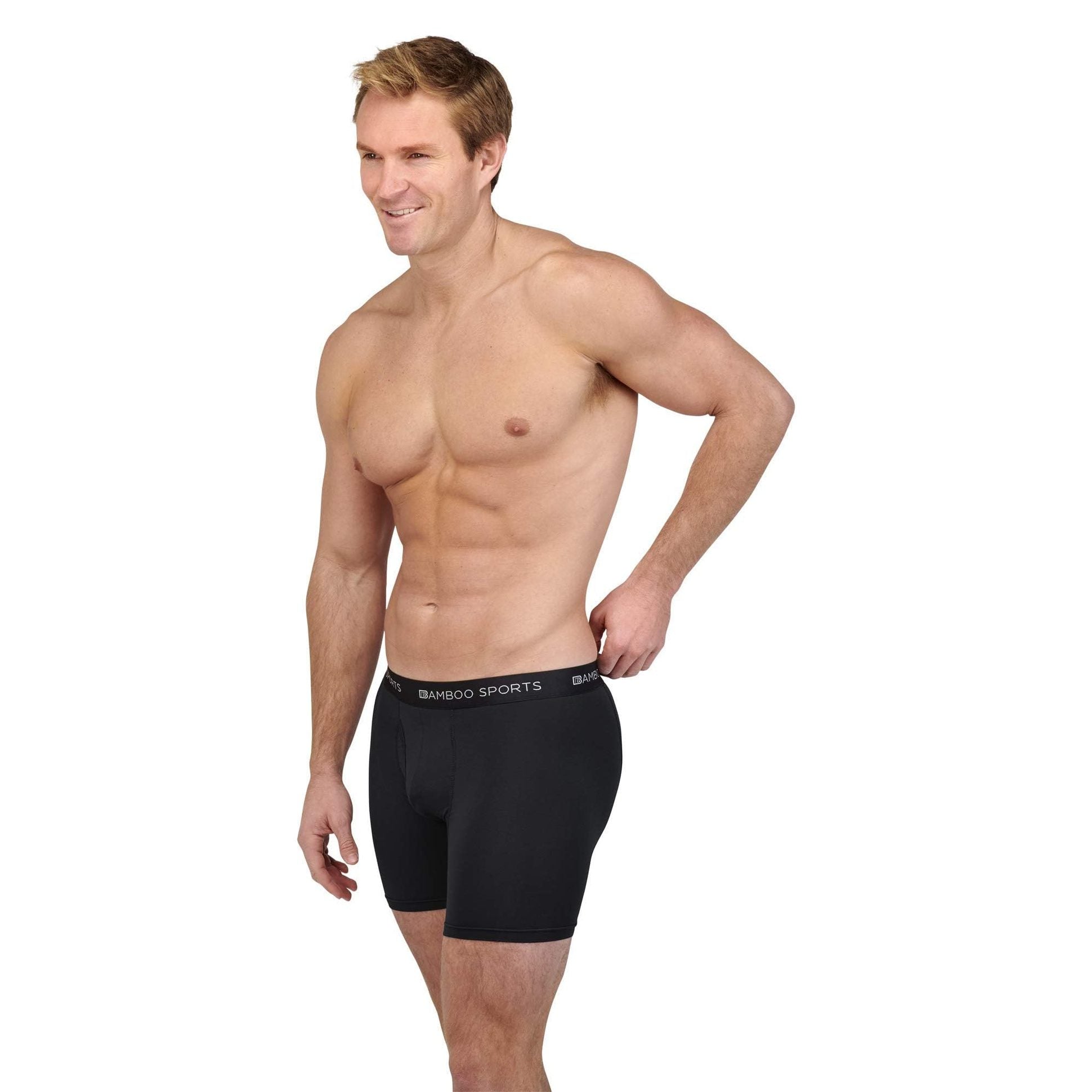 Bamboo Sports Mens Bamboo Boxer Briefs Underwear - Soft & Comfortable Fit 4 inch inseam - Medaid International
