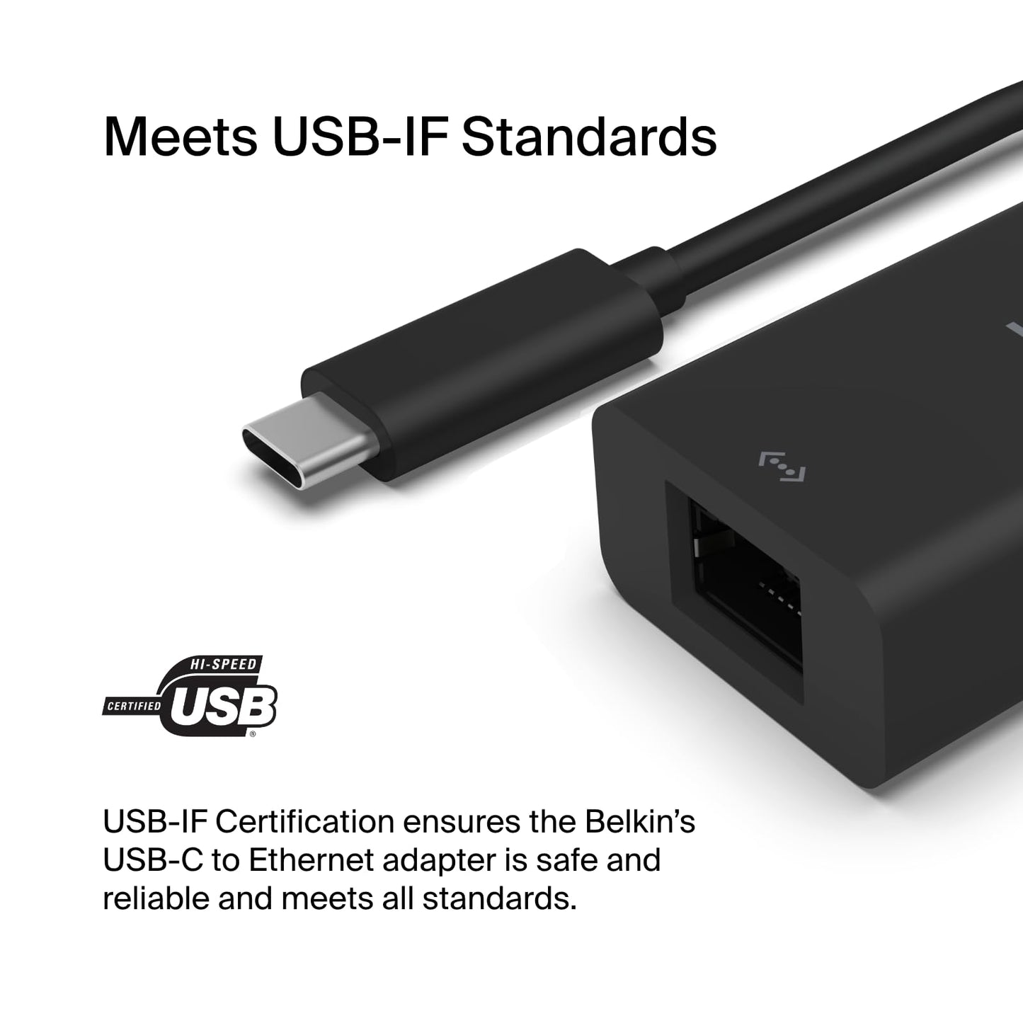 Belkin USB Type C to 2.5 Gb Ethernet Adapter, USB-IF Certified Thunderbolt 3 & 4 / USB-C to LAN Network Adapter Compatible with MacBook Pro/Air, iPad Pro, XPS, Surface, and Other USB C Devices - Medaid International