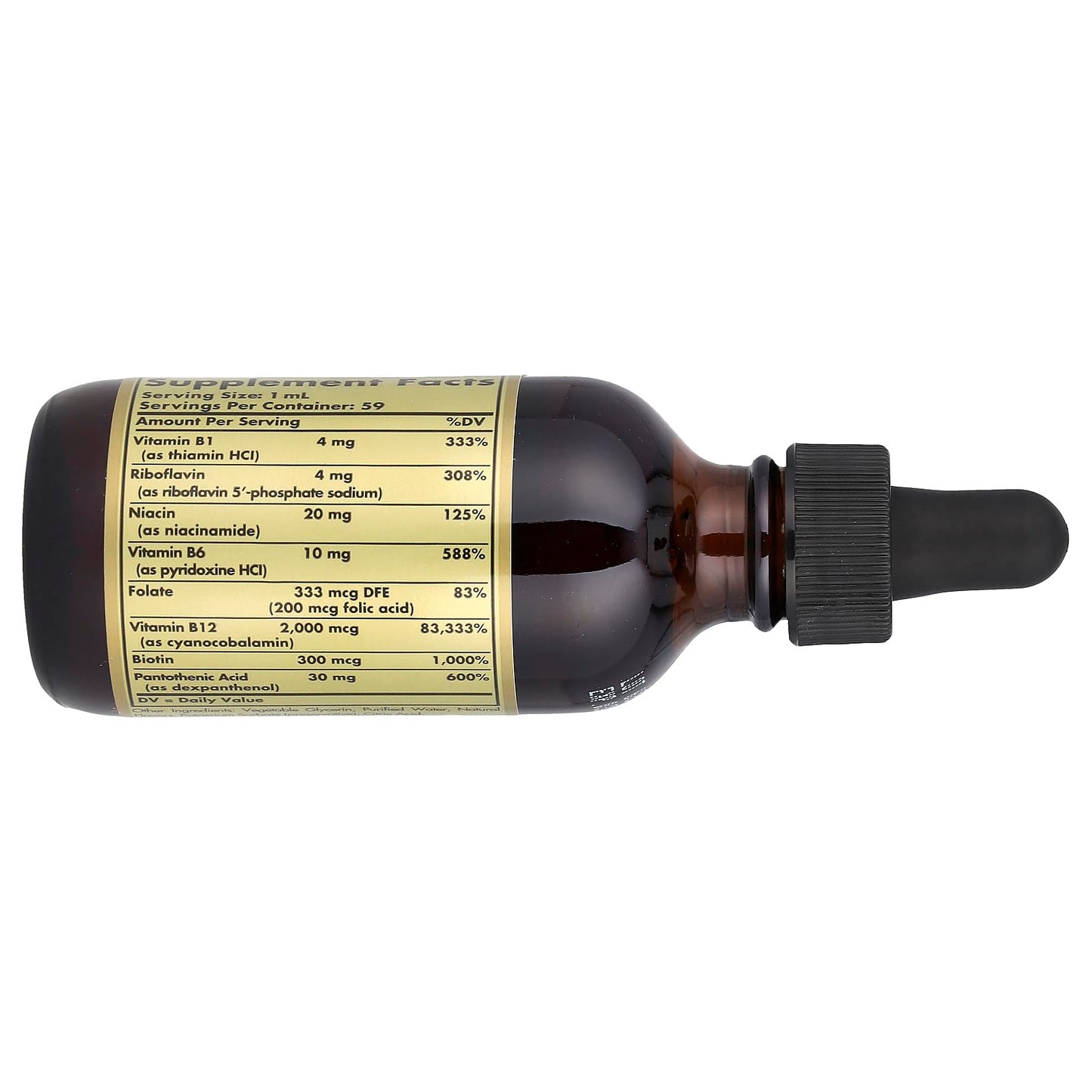 Solgar Sublingual Liquid B-12 2000 mcg with B-Complex, Supports Production of Energy - Nervous System - Promotes Heart Health - Vegan, Gluten Free, Kosher, 2 Fl Oz - Medaid International