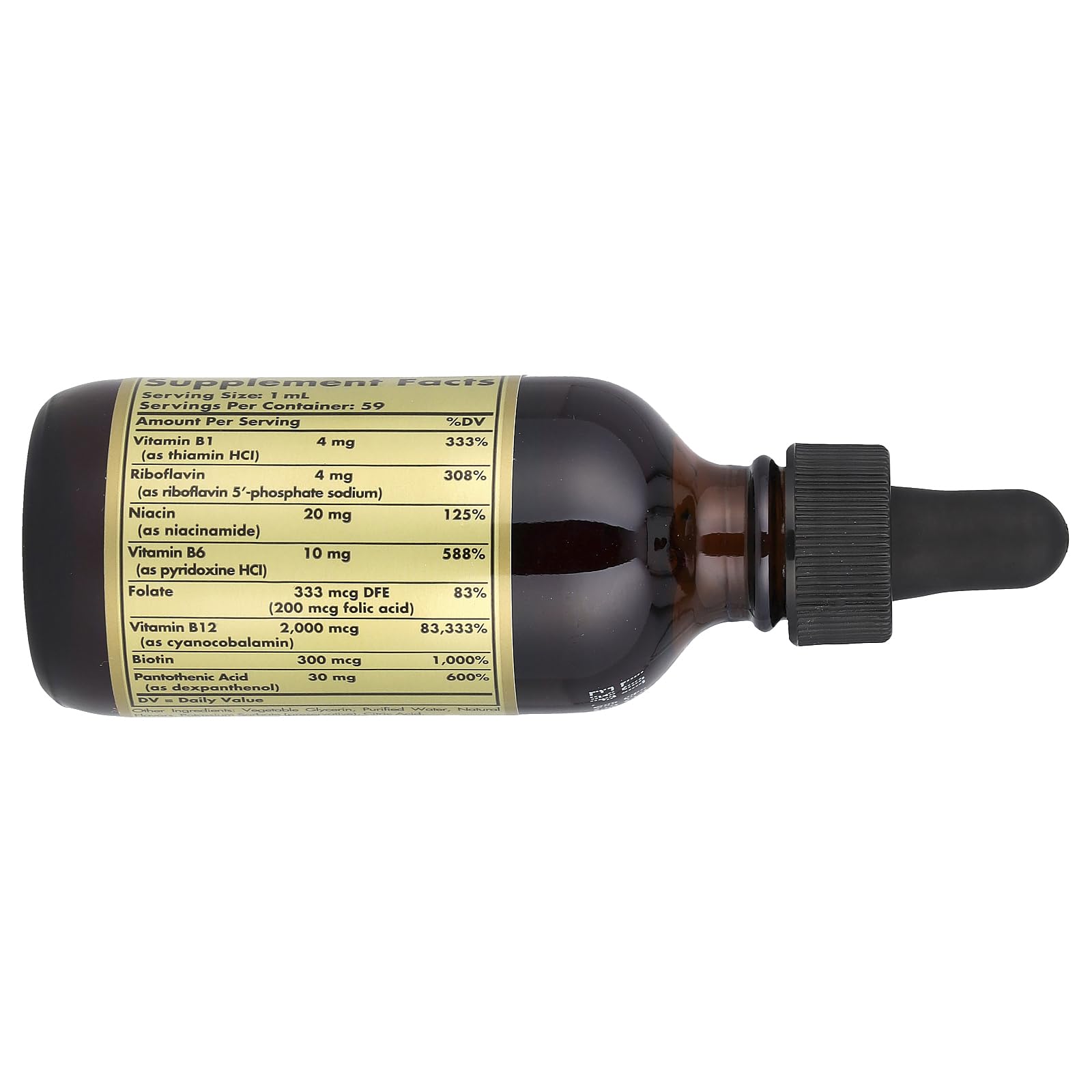 Solgar Sublingual Liquid B-12 2000 mcg with B-Complex, Supports Production of Energy - Nervous System - Promotes Heart Health - Vegan, Gluten Free, Kosher, 2 Fl Oz - Medaid International