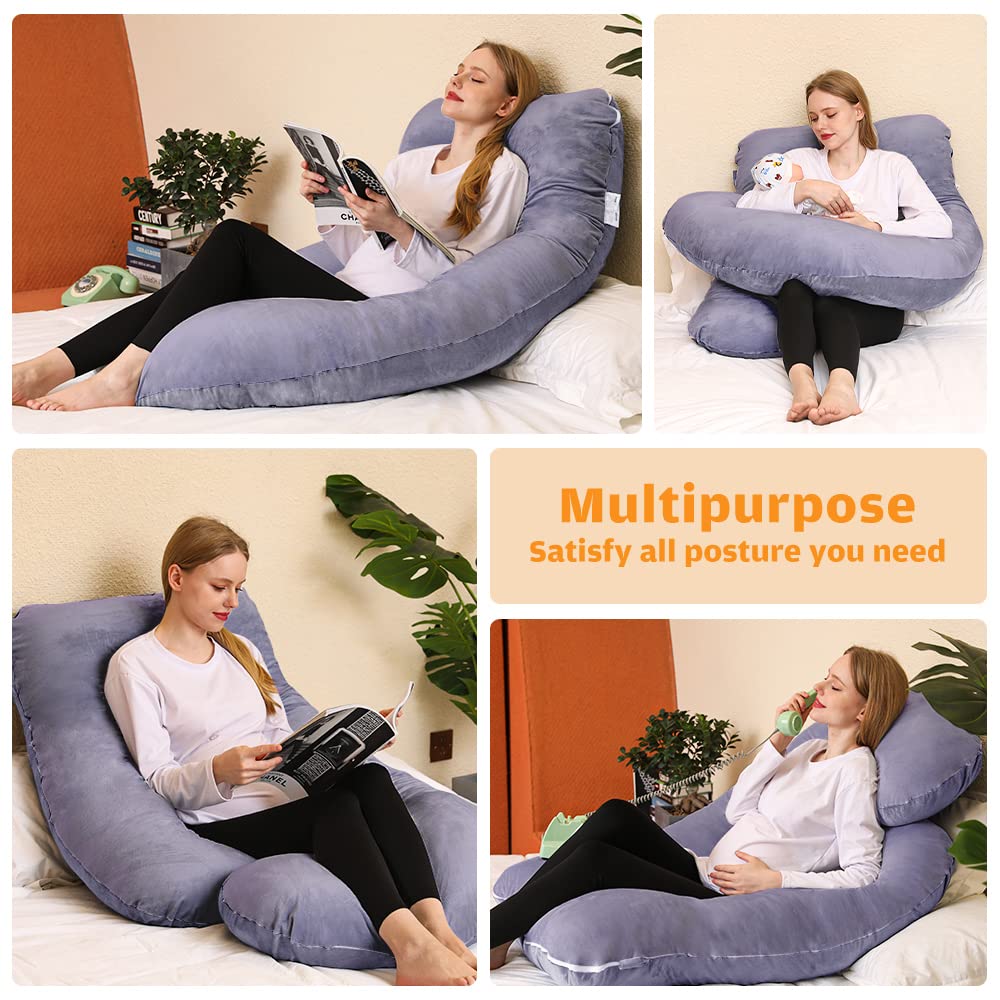 Chilling Home Pregnancy Pillow, U Shaped Full Body Maternity Pillow 58 inch, Pregnant Women Must Haves Pregnancy Pillows for Sleeping with Removable Cover - Medaid International