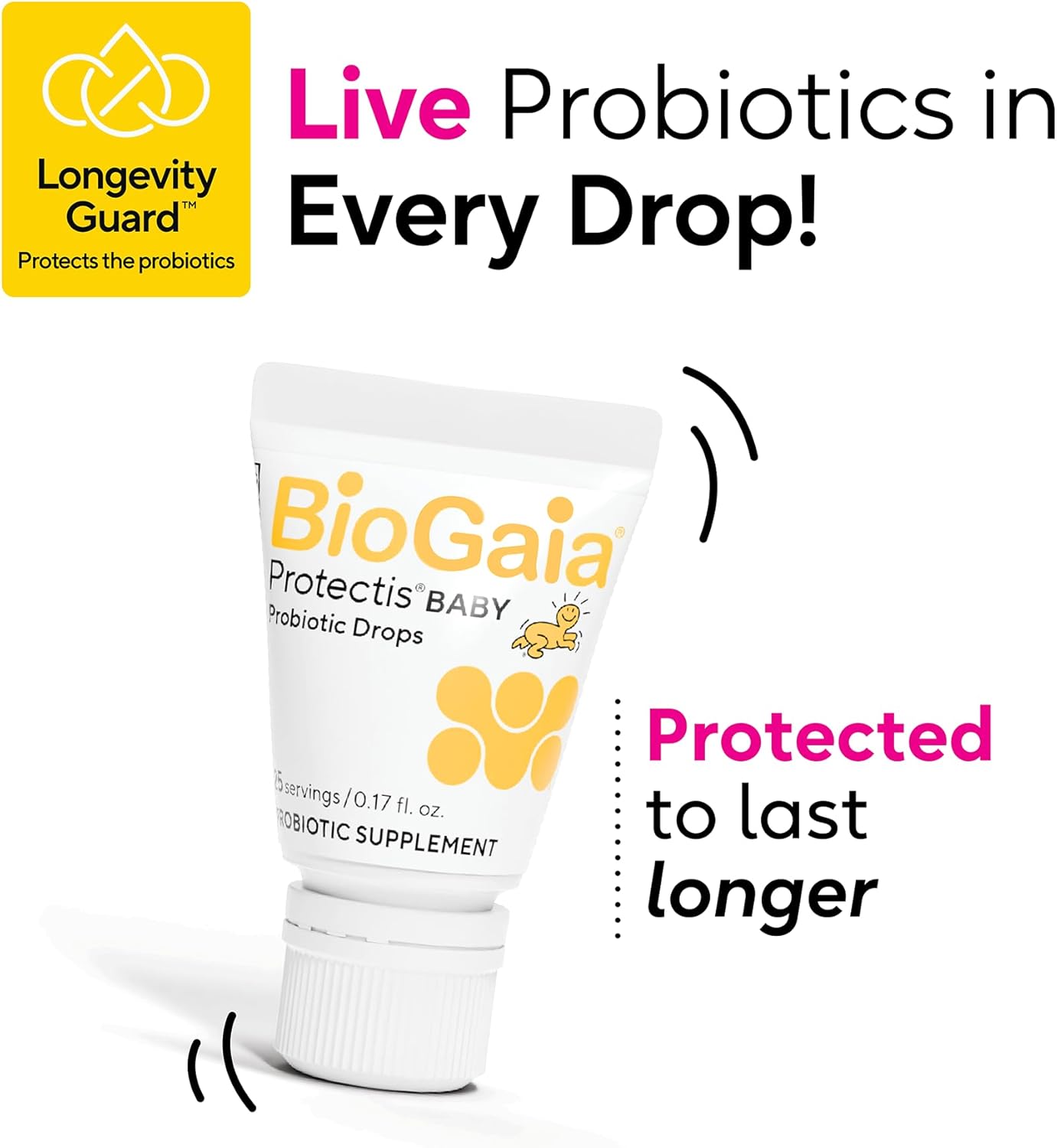 BioGaia Baby Probiotic Drops - Baby Essentials for Colic & Gas Relief, Safe for Newborns, Reduces Crying, Fussing, Colic, Gas, Spit-ups and Constipation, No allergens, dairy, soy, gluten, or sugar - Medaid International