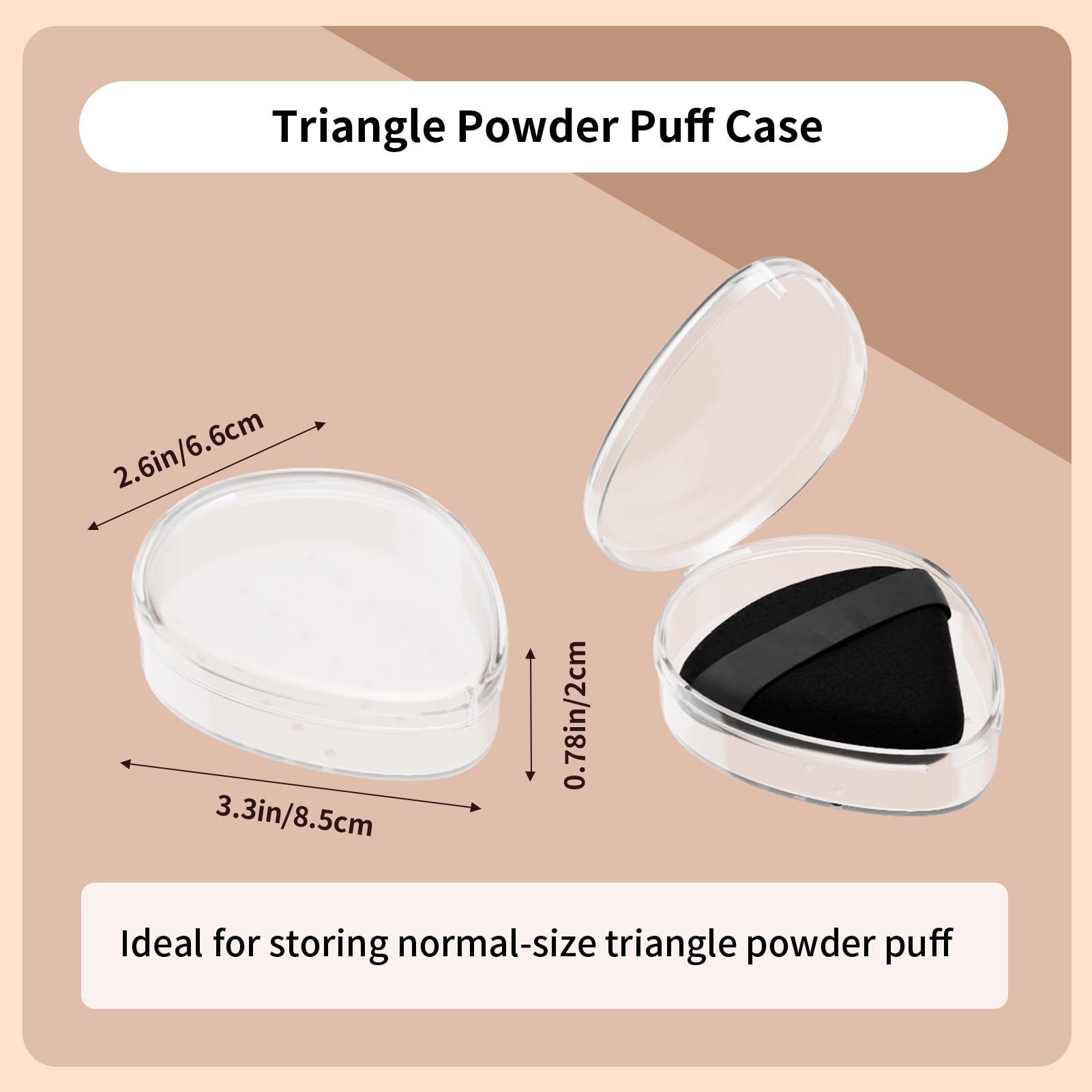 5 Pack Triangle Powder Puff Holders – Multifunctional Cosmetic Storage Case for Makeup Puffs, Beauty Blenders – No Sponge Included - Medaid International