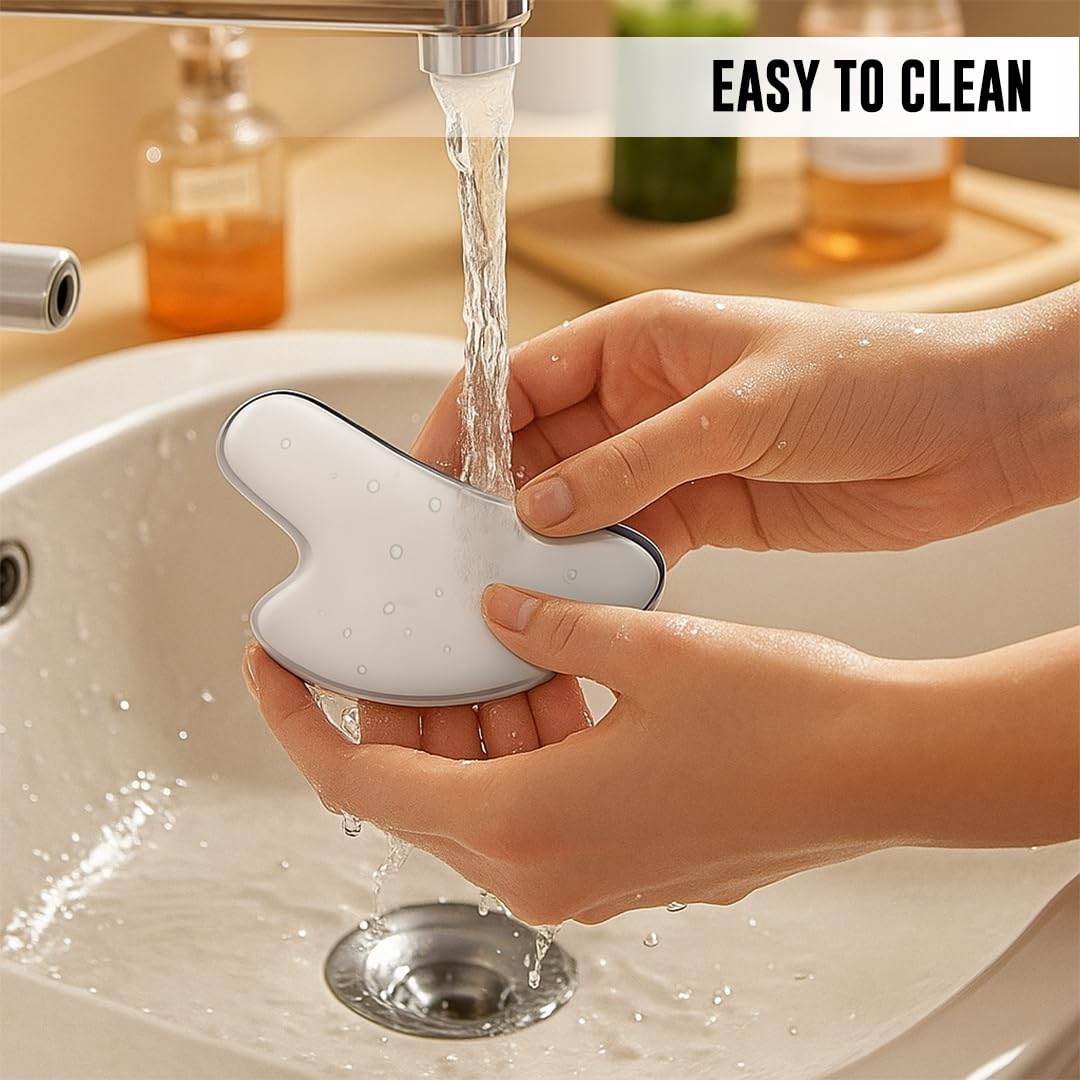 Aayuleubeda Badi Care ABC Gua Sha Stainless Steel Tool for Face, Massage Scraper for Facial Skin Care (Pack of 1) - Medaid International