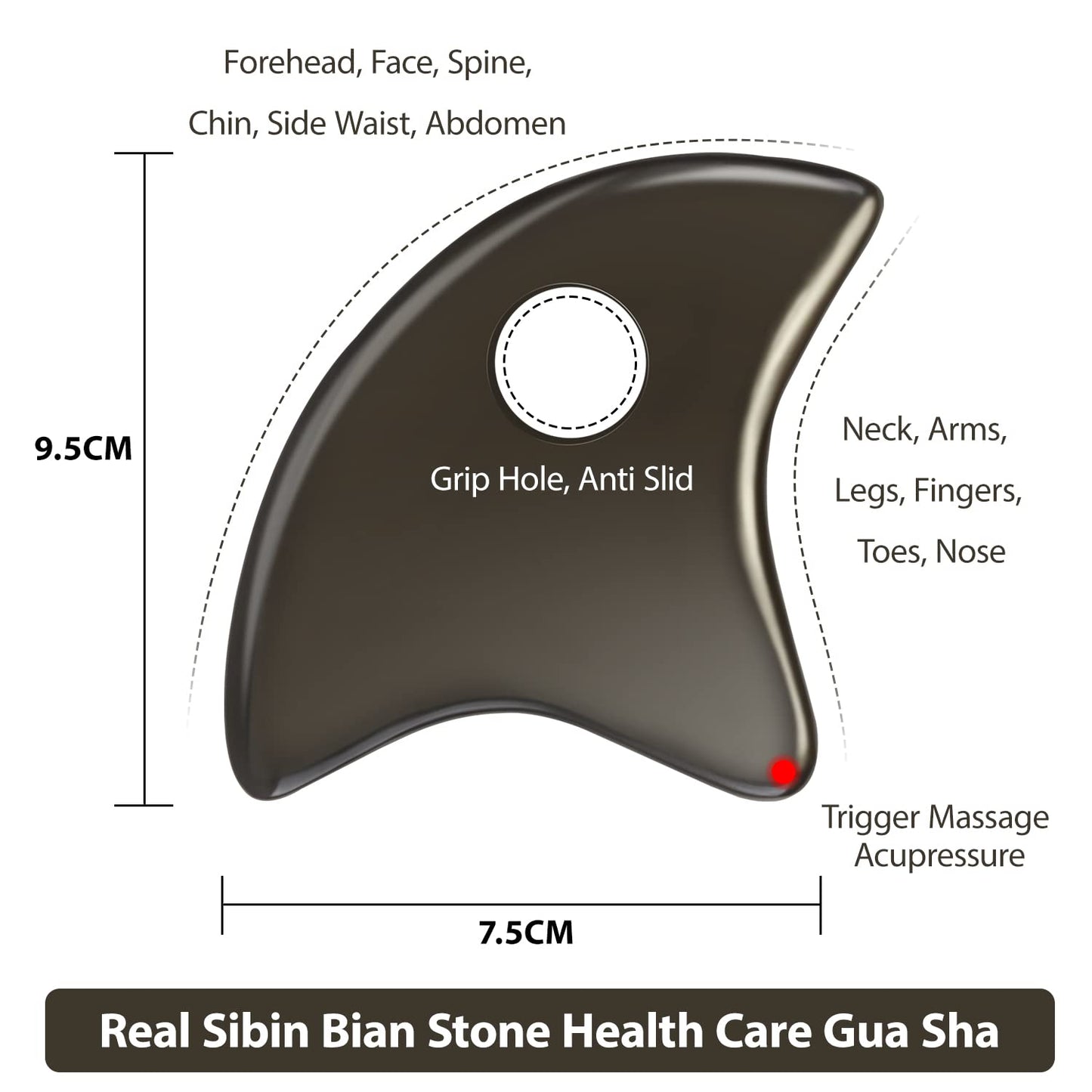 LEOSENSE Sibin Bian Stone Gua Sha Massage Tool (M) - Medaid International