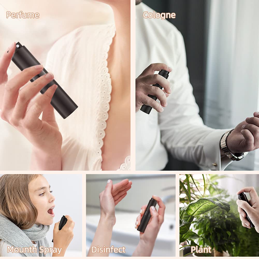 LISAPACK 8ML Atomizer Perfume Spray Bottle for Travel (3 PCS) Empty Cologne Dispenser, Portable Sprayer (Black) - Medaid International