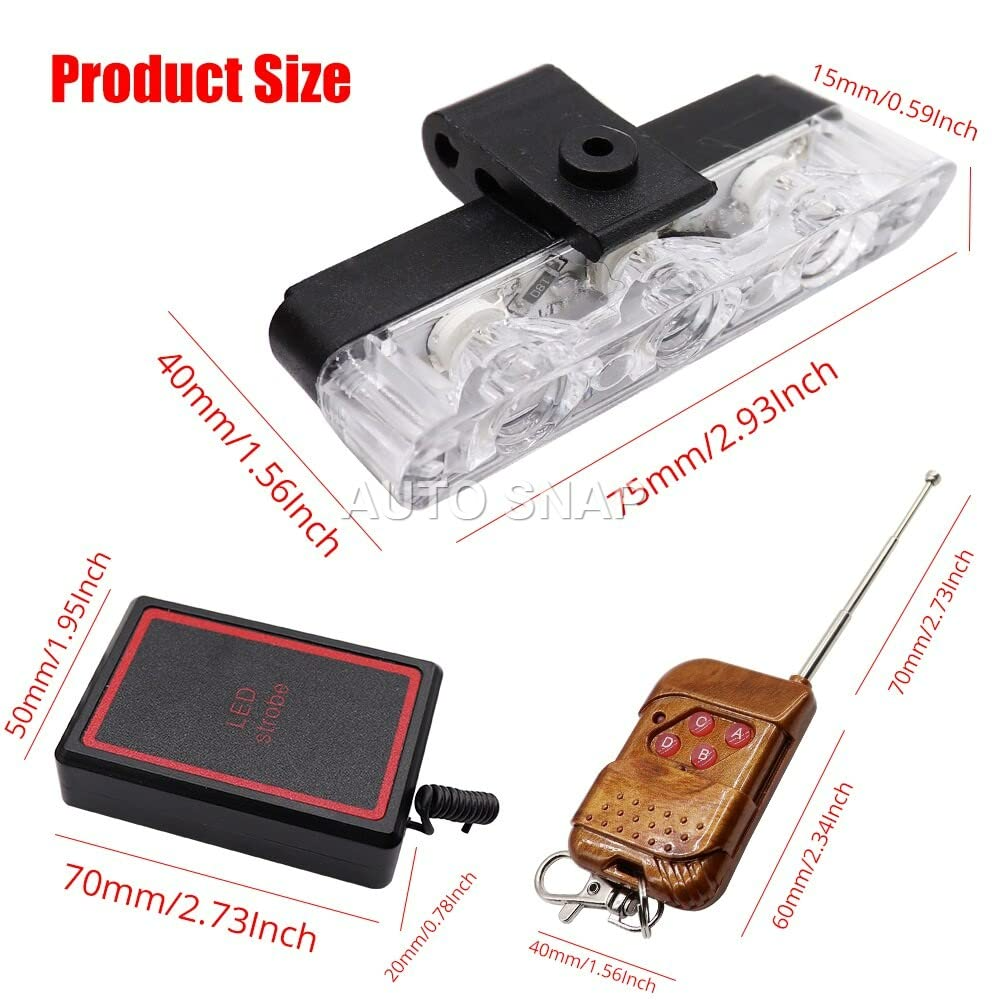 LED Police Lights for Car FSO Strobe Light Wireless Remote Ambulance 12V Emergency Warning Flash Strobe Car Accessories - Medaid International