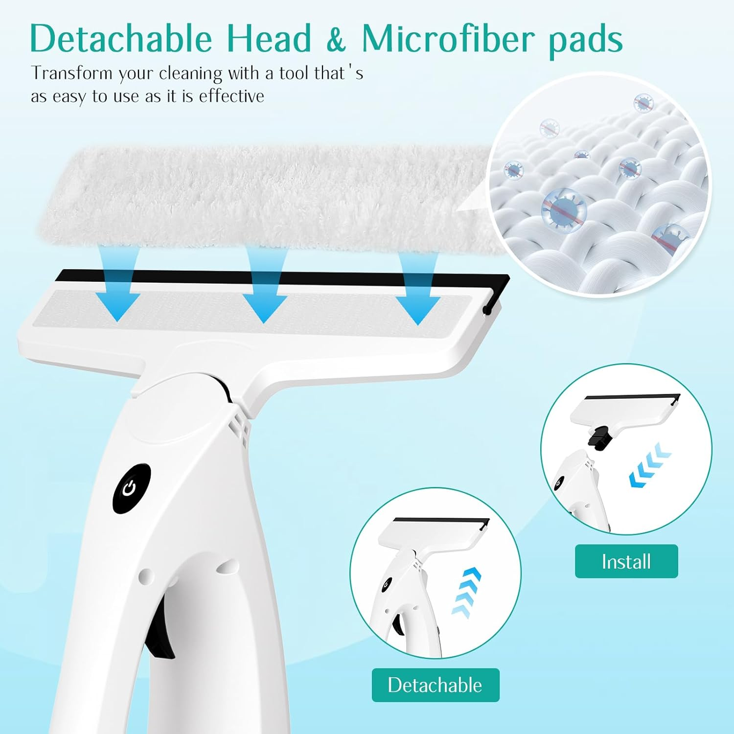 3 in 1 Rechargeable Cordless Window Vacuum Cleaner with Window Puller - Medaid International