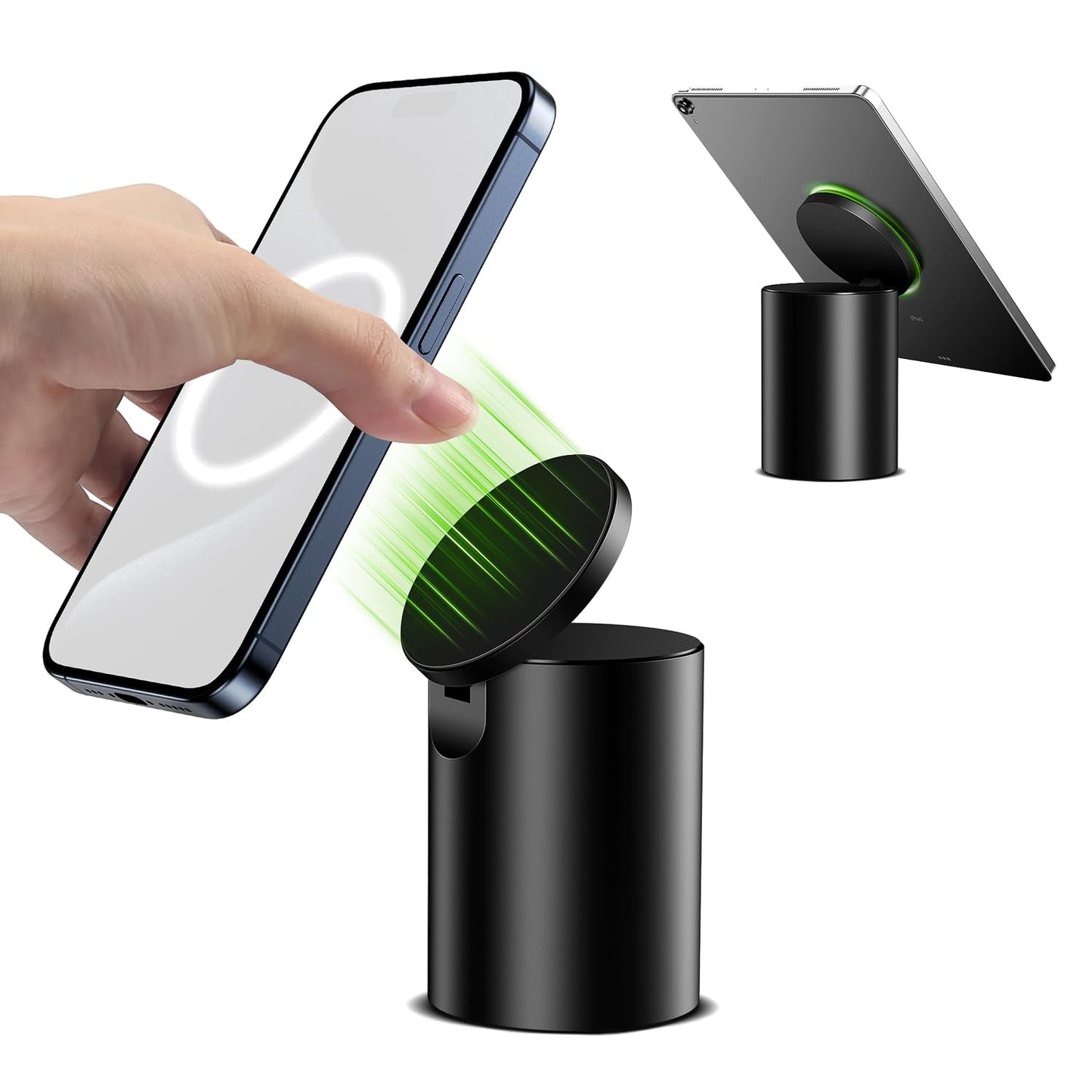 elitehood Heavy Duty Aluminum Magnetic Phone Stand, for Magsafe Stand for iPhone, Adjustable Cell Phone Holder for Desk, Computer Office Desk Accessories, Fits 4-11in iPhone, Kindle, iPads, Tablets - Medaid International