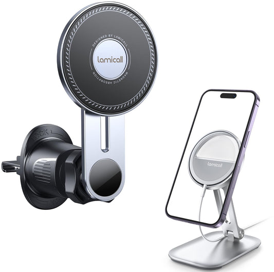 Lamicall Phone Stand for Mag Safe Charger & Car Phone Mount - Medaid International