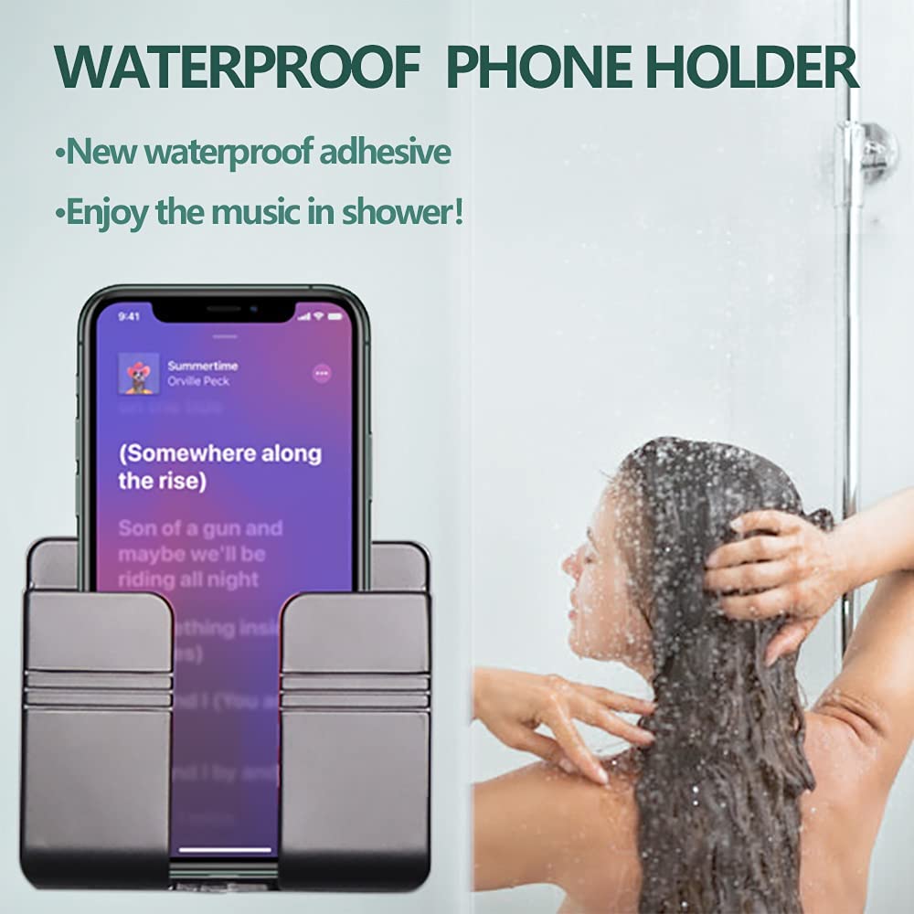 CEI&BPY Wall Mount Phone Holder, Phone Stand with Self Adhesive. Phone Holder for Charging and RV for iPhone and Android (1Pc,White) - Medaid International