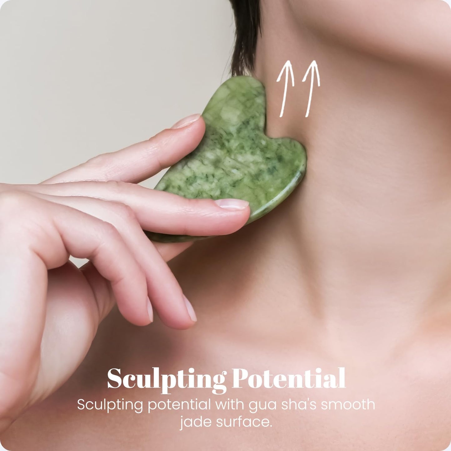 ROSELYNBOUTIQUE Healing Crystal Gua Sha Facial Tools - Guasha Tool for Face Massager Self Care Gifts for Men Women (Jade Green) - Medaid International