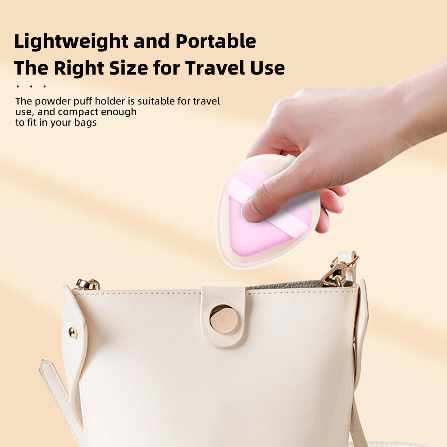 5 Pack Triangle Powder Puff Holders – Multifunctional Cosmetic Storage Case for Makeup Puffs, Beauty Blenders – No Sponge Included - Medaid International