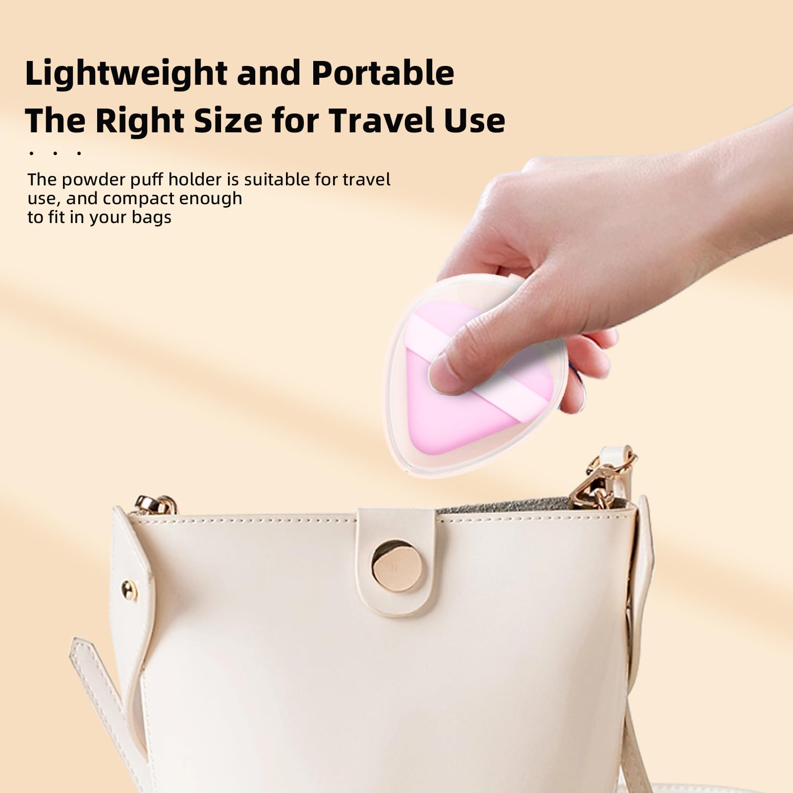 5 Pack Triangle Powder Puff Holders – Multifunctional Cosmetic Storage Case for Makeup Puffs, Beauty Blenders – No Sponge Included - Medaid International