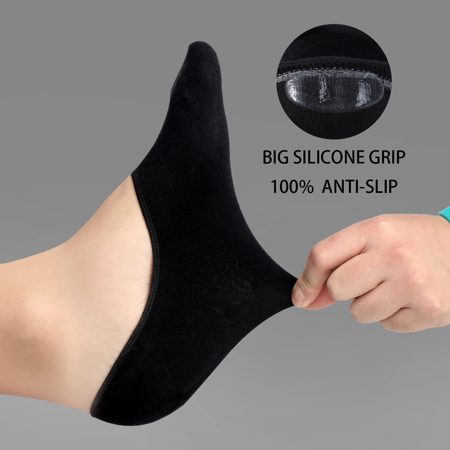 ADFOLF 6 Pack Mens No Show Socks Casual Low Cut Thin Loafers Non Slip Boat Liners - Medaid International