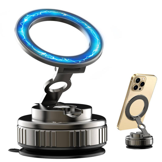 Kairiyard Vacuum Magnetic Phone Holders for Your Car, 360 Adjustable Foldable Strongest Magnet Suction Cup Car Cell Phone Holder Mount Stand Compatible with MagSafe iPhone All Smartphones - Medaid International