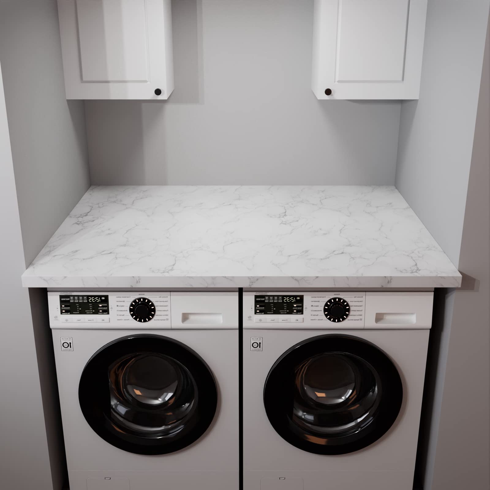 Decotalk 30 x 120 inch Marble Contact Paper Self Adhesive Wallpaper Stick and Peel Grey White Granite Countertop Contact Paper Decorative Wall Paper for Kitchen Backsplash Cabinets Island Furniture - Medaid International