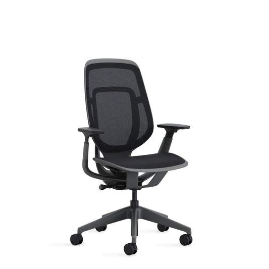 Steelcase Karman Mesh Ergonomic Desk Chair - Adjustable Desk Chair - 4 Points of Adjustability - Lumbar Support - Black Frame & Black Mesh - Medaid International