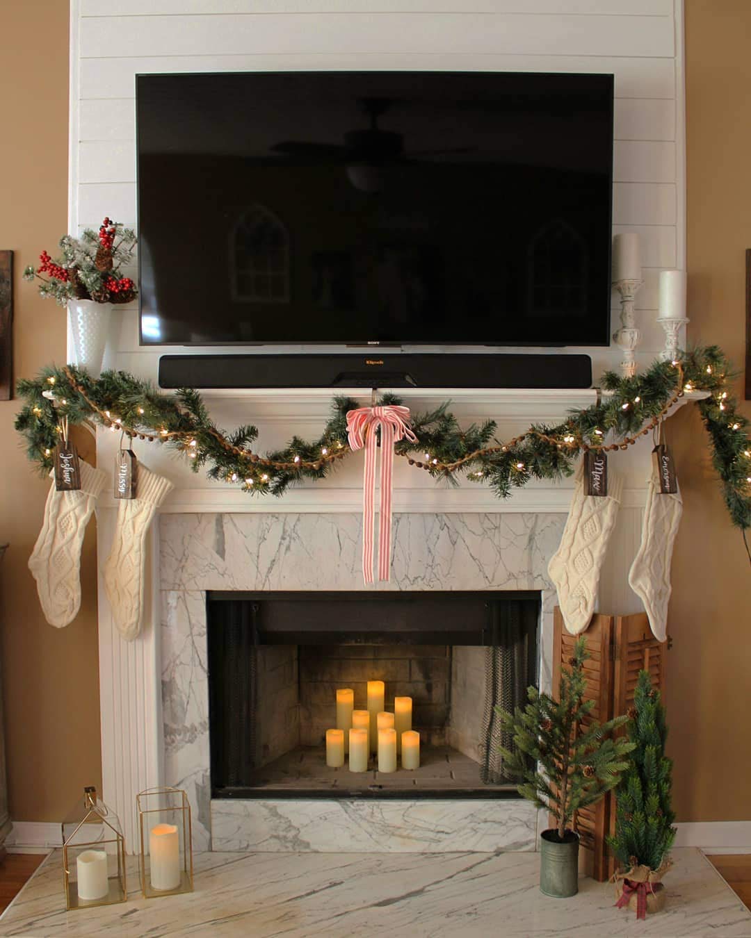 Fesciory 4 Pack Christmas Stockings 18 Inches Large Size Cable Knitted Stocking Gifts & Decorations for Family Holiday Xmas Party, Ivory White - Medaid International