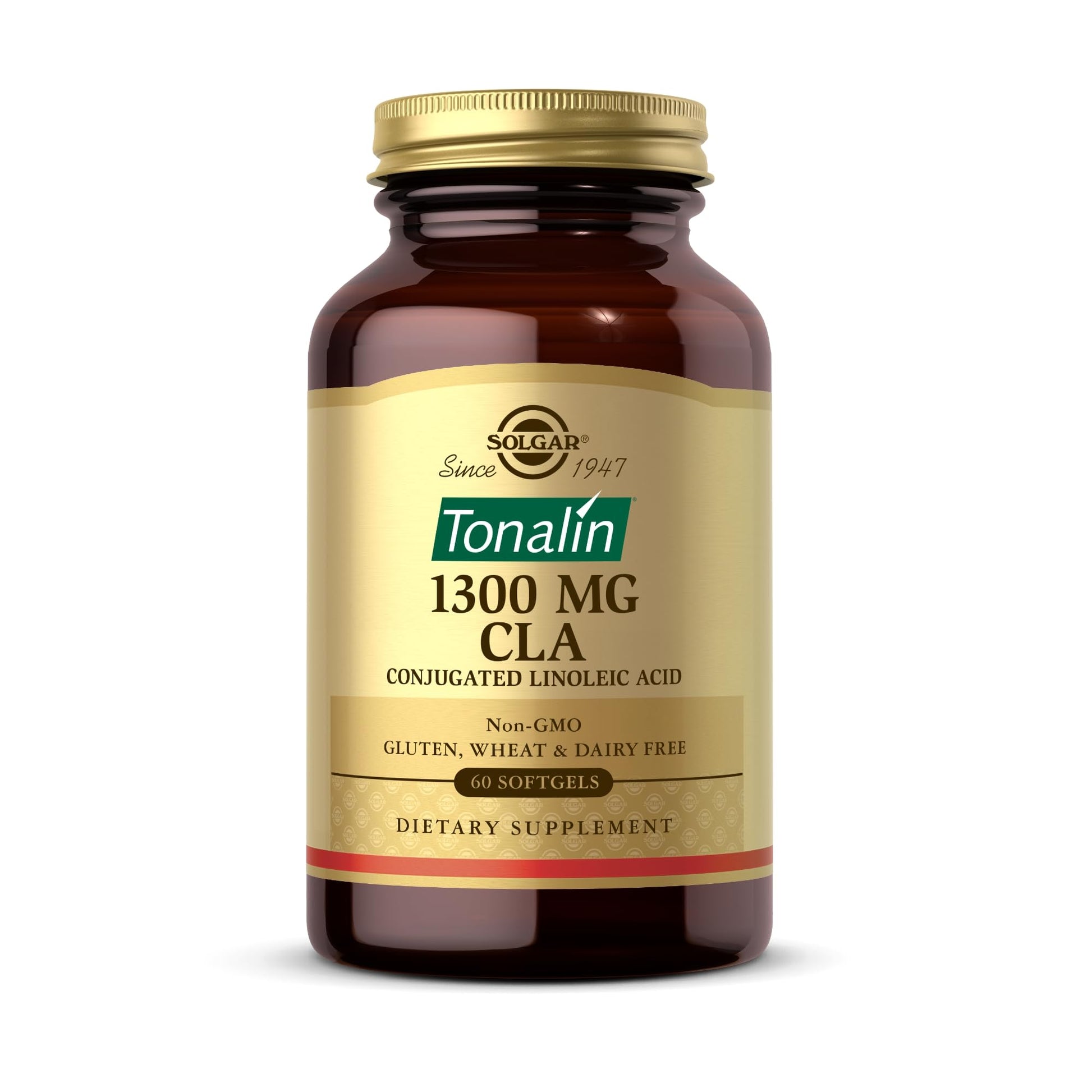 Solgar Tonalin CLA 1300 mg - 60 Softgels - Conjugated Linoleic Acid - Non-GMO, Gluten Free, Dairy Free - 60 Servings - Medaid International