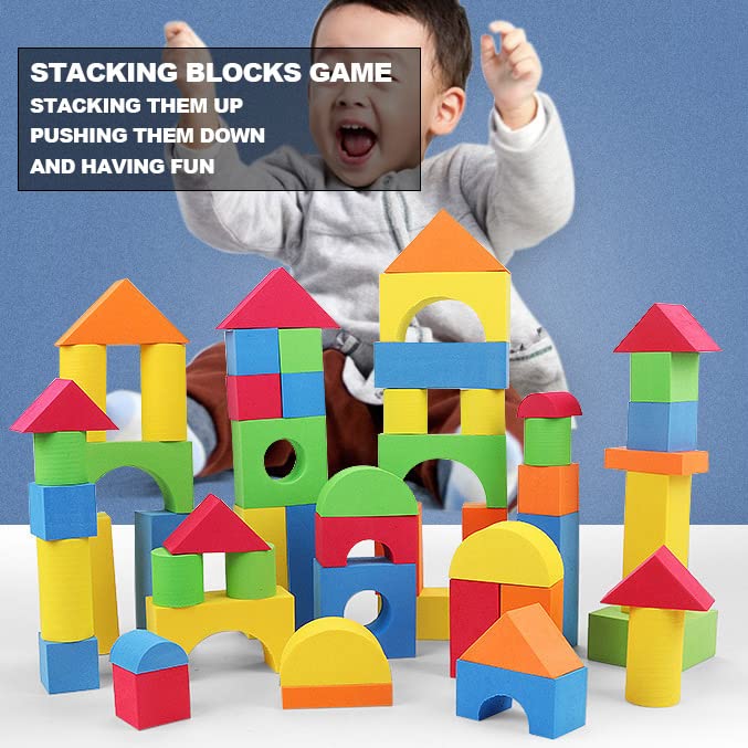 Pairez Toys Foam Building Blocks for Toddlers 2-4, 41 Pieces EVA Soft Stacking Blocks, Baby Bath Foam Toy Set, Early Learning Construction Toys & Gifts for Kids, Boys & Girls 18+ Months - Medaid International